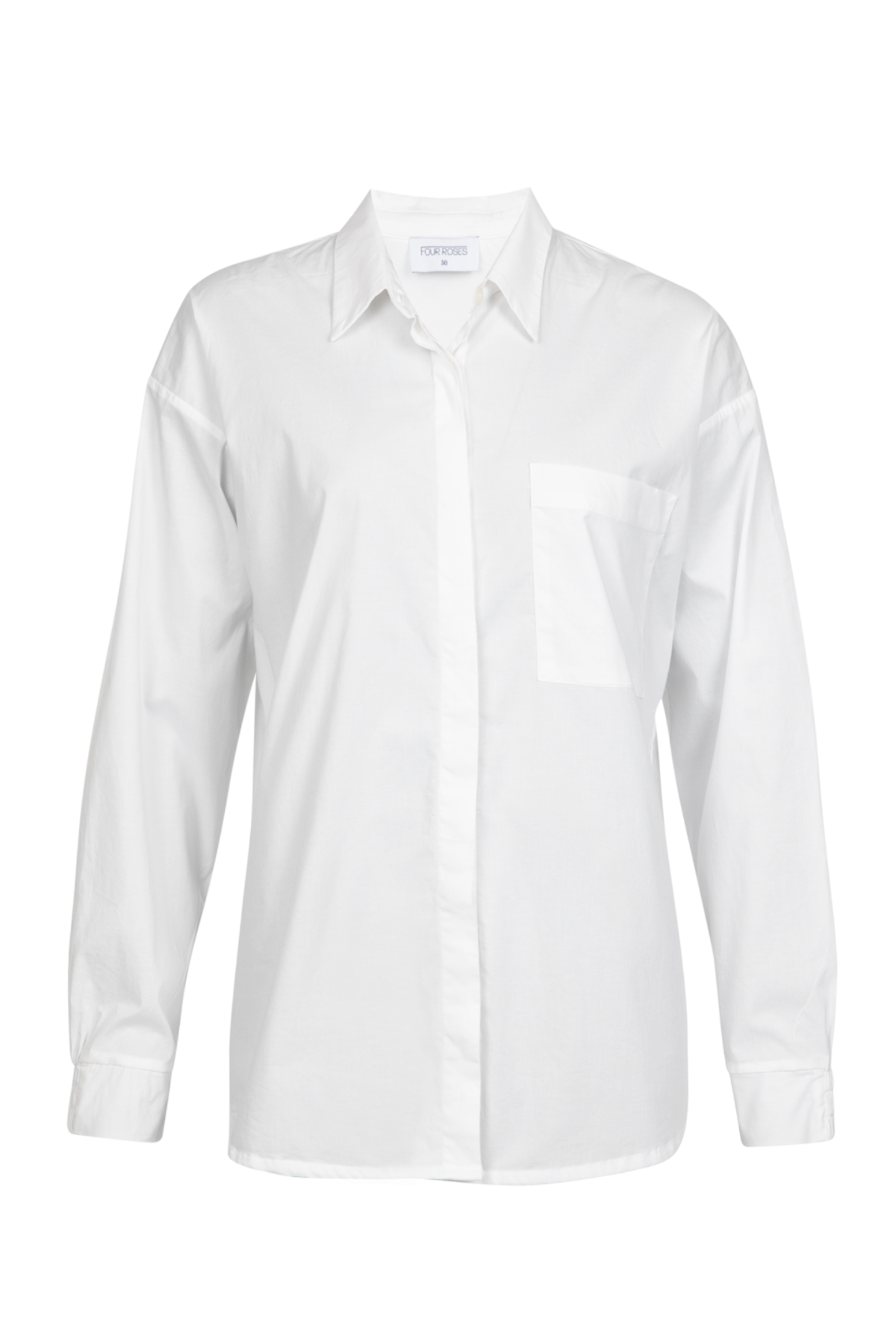 COLLEGE WIT DOORKNOOPHEMD (C8663)