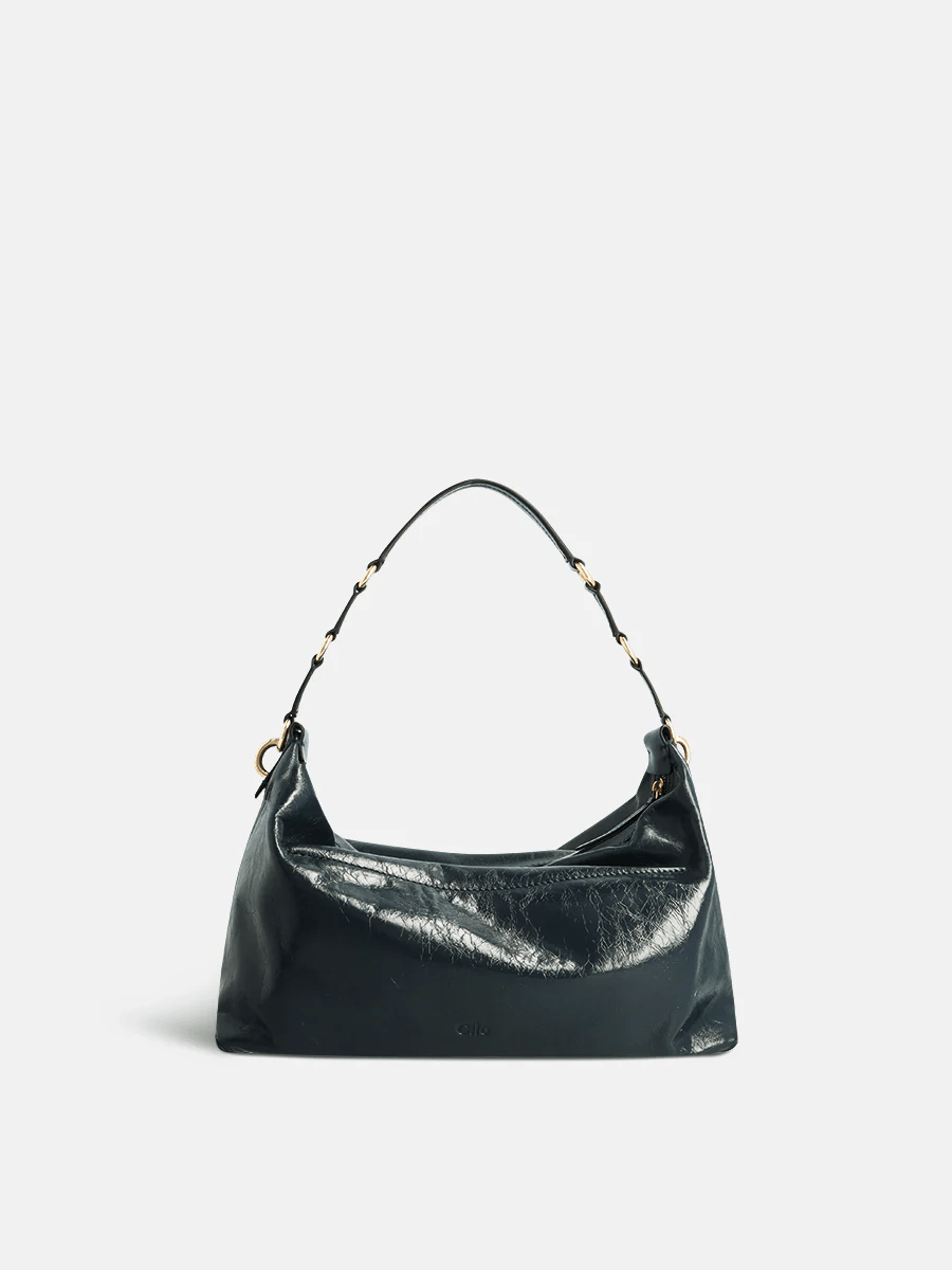 CLIO GOLDBRENNER - Charly Crinkle Patent - Night Blue - Four Roses