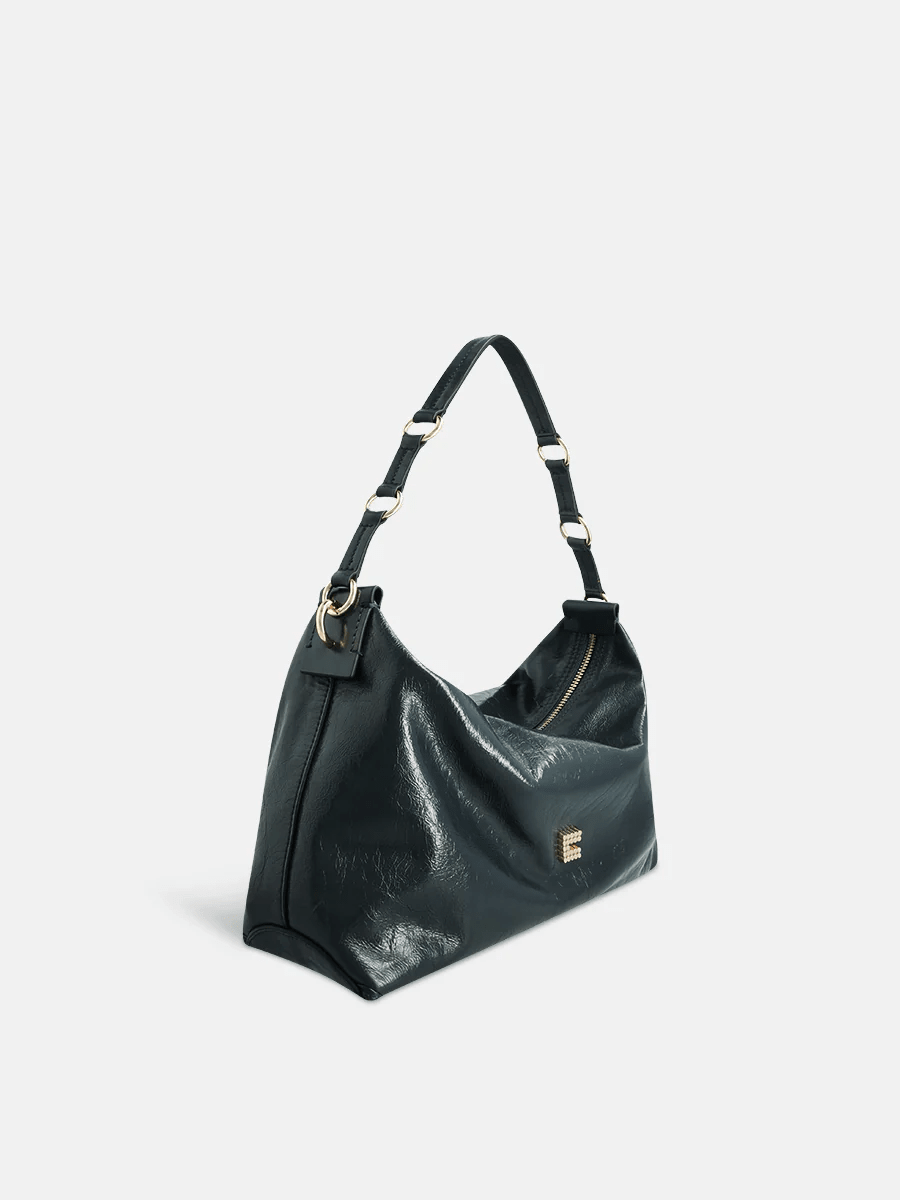 CLIO GOLDBRENNER - Charly Crinkle Patent - Night Blue - Four Roses