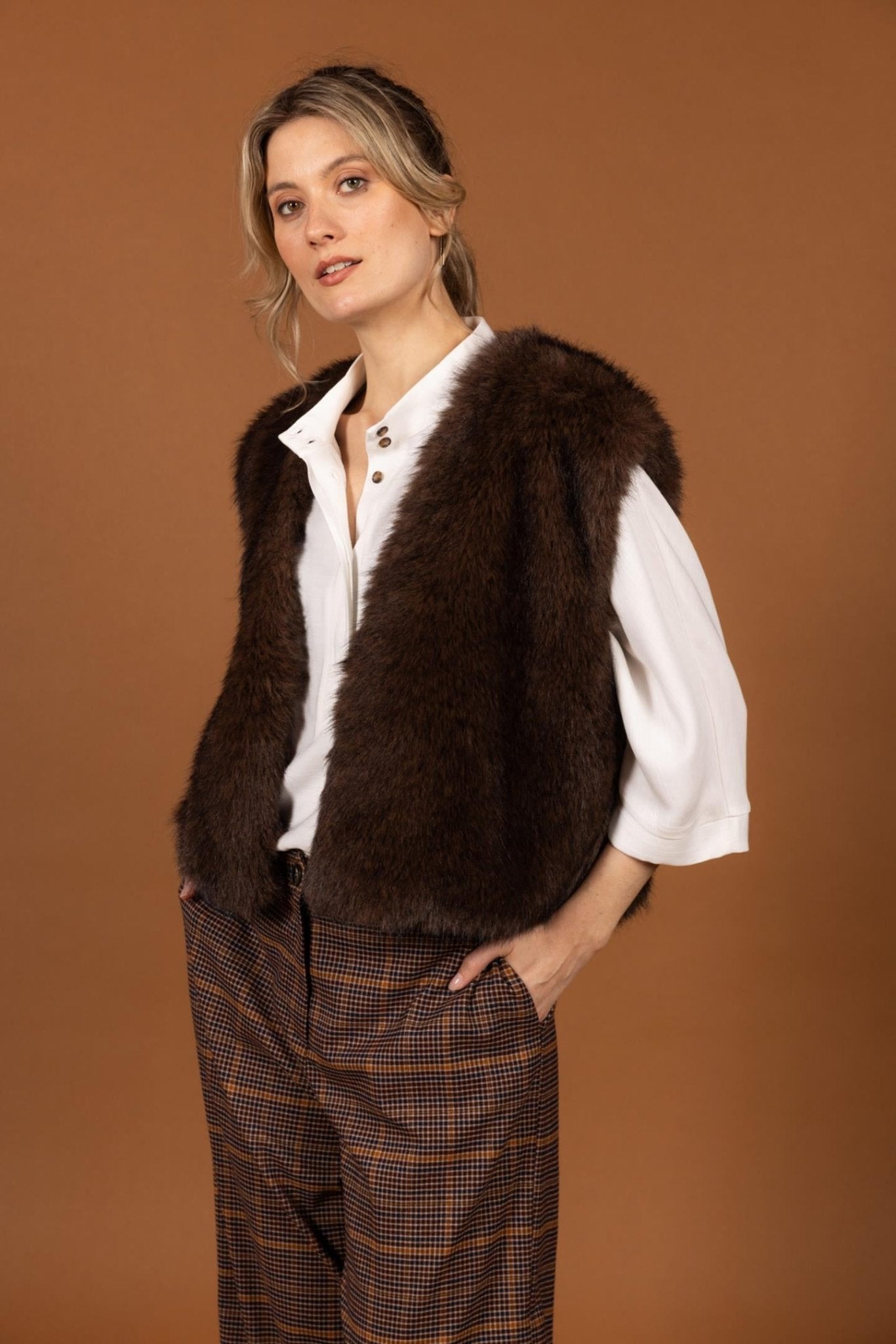 CULOTTE BROEK IN MULTICOLOR RUIT (9591) - Four Roses