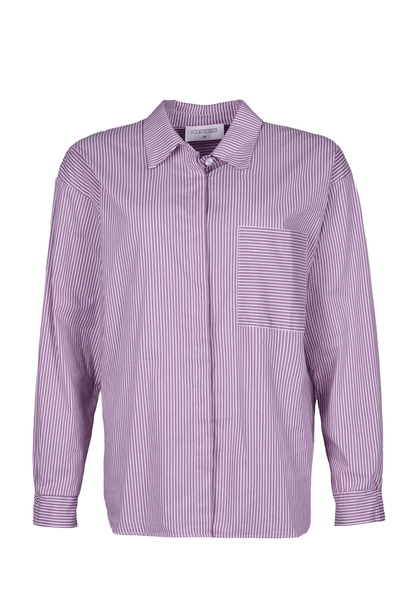 DOORKNOOPHEMD MET STREEPDESSIN (8582) - Four Roses