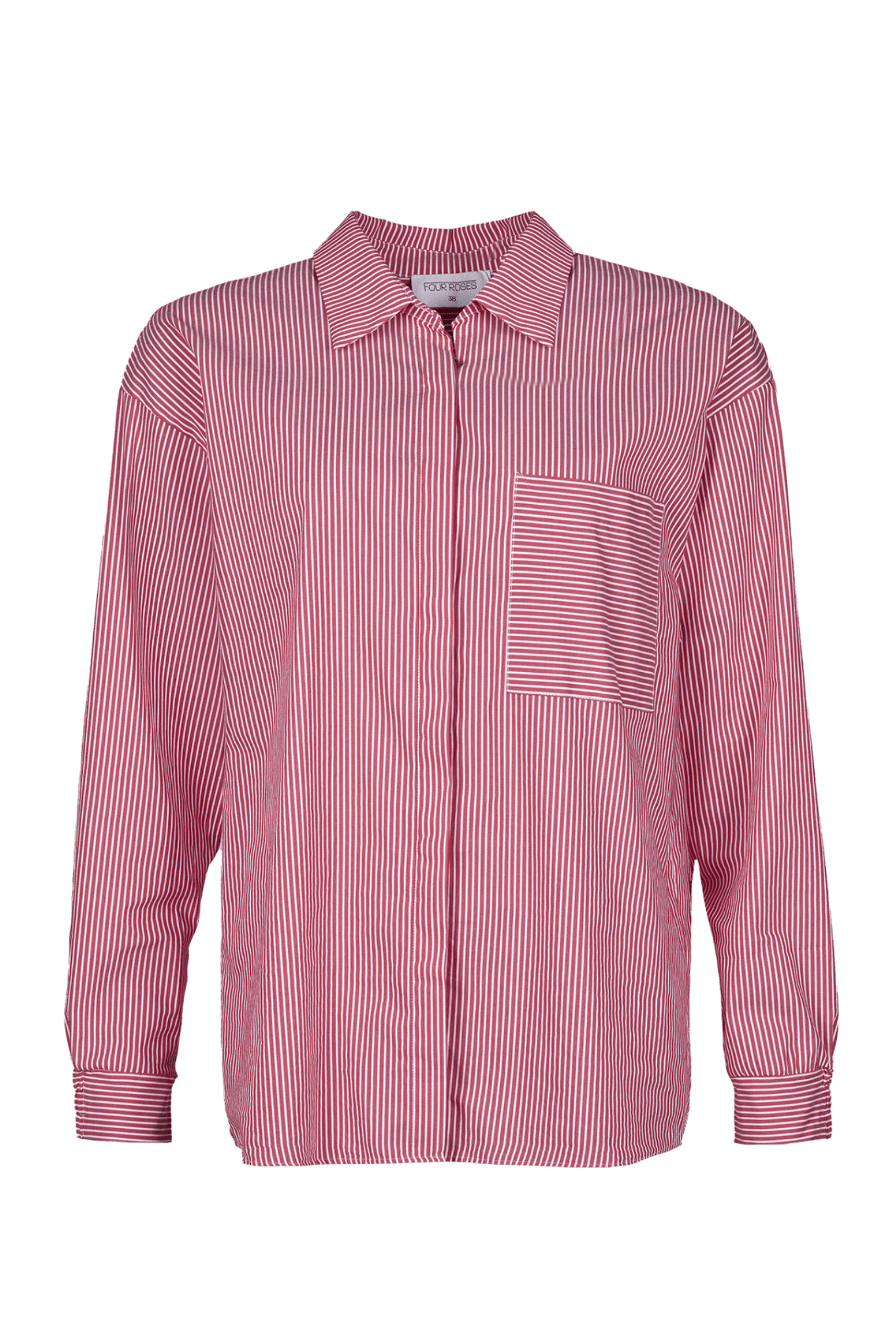 DOORKNOOPHEMD MET STREEPDESSIN (8582) - Four Roses