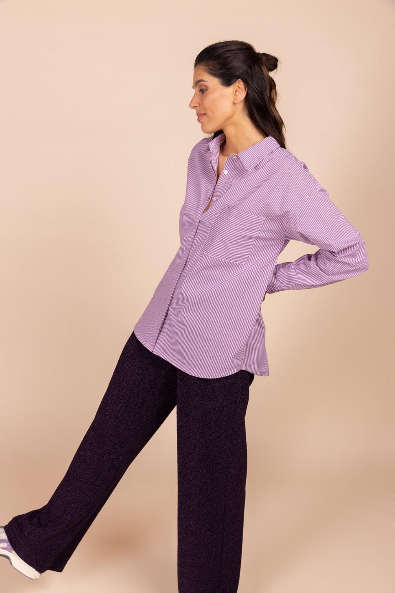 DOORKNOOPHEMD MET STREEPDESSIN (8582) - Four Roses