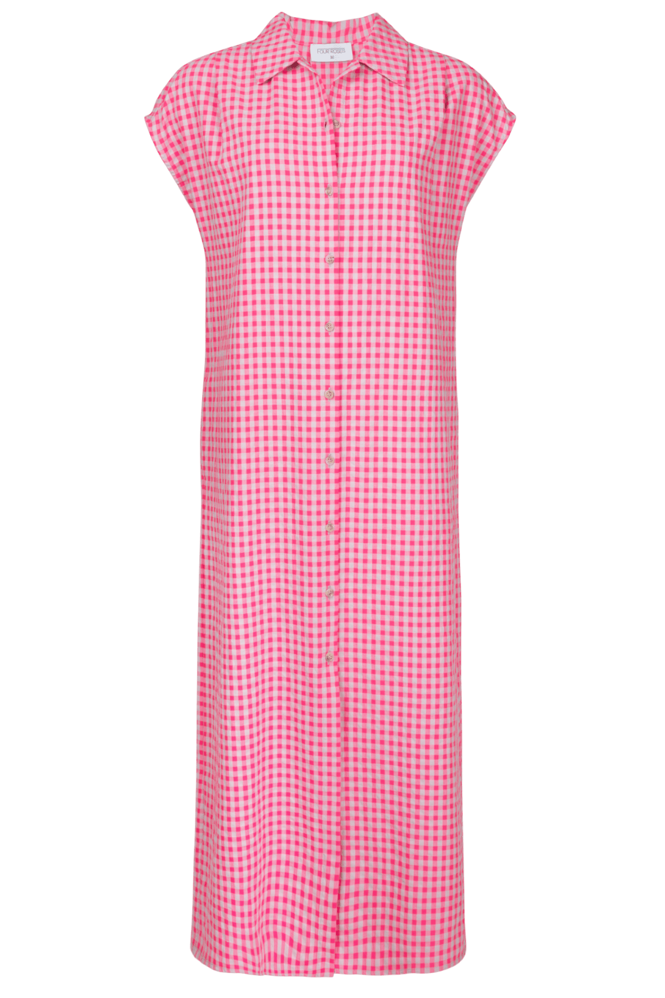 BUTTON-UP DRESS WITH CHECKED PATTERN (C9105) - Four Roses