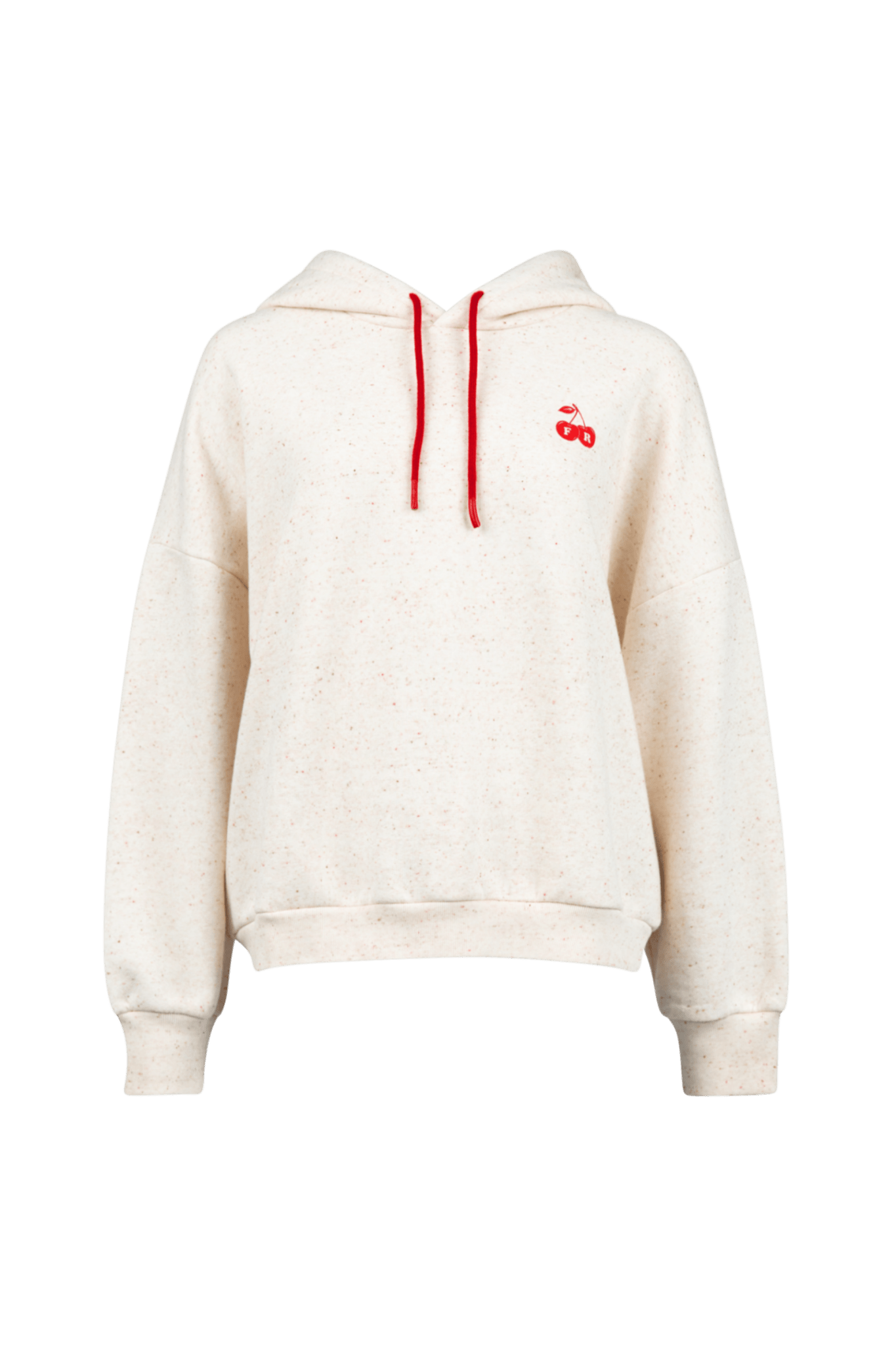 ECRU 'CHERRY' HOODIE IN MOLLETON (9557) - Four Roses