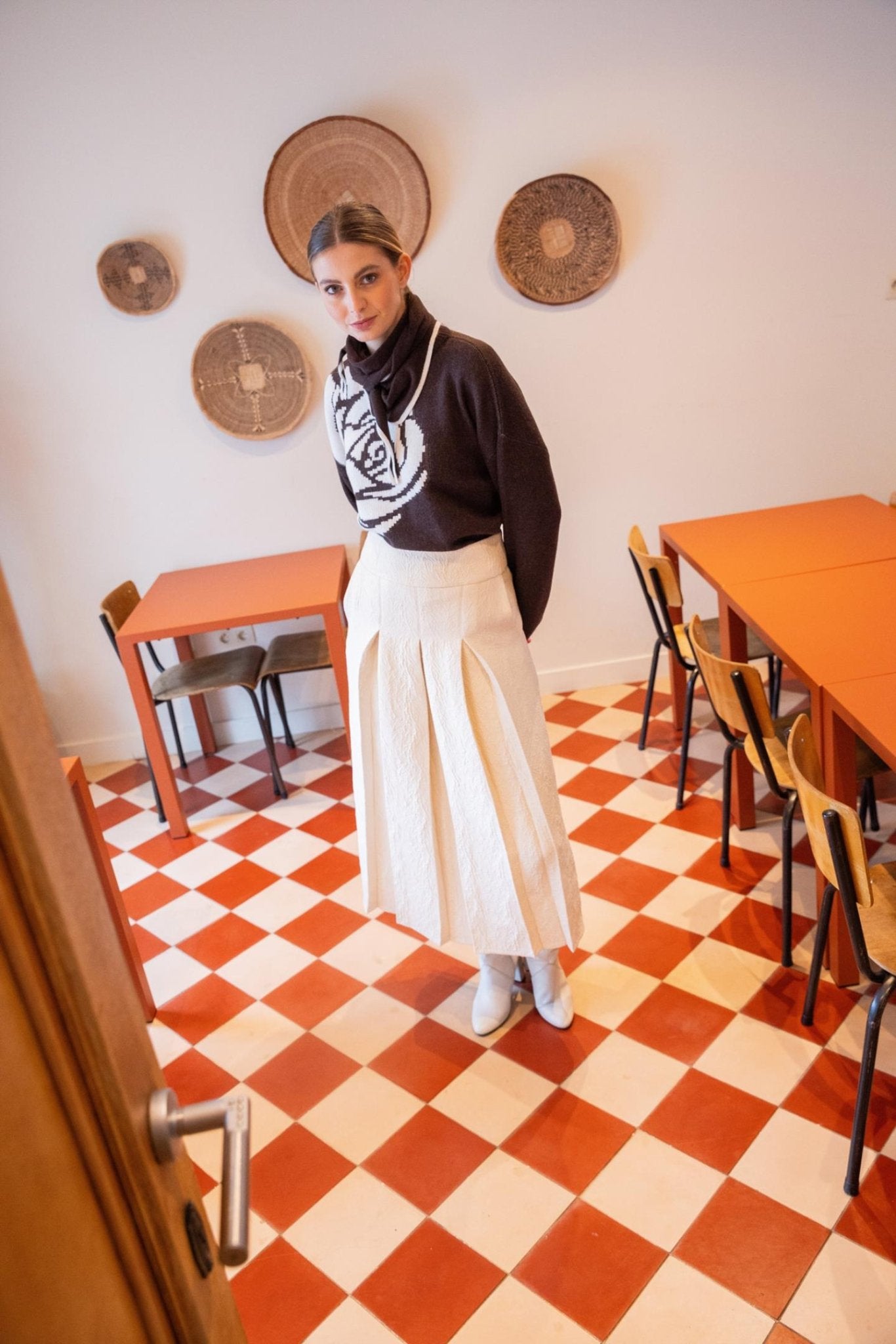 ECRU STATEMENT ROK IN JACQUARDSTOF (9605) - Four Roses
