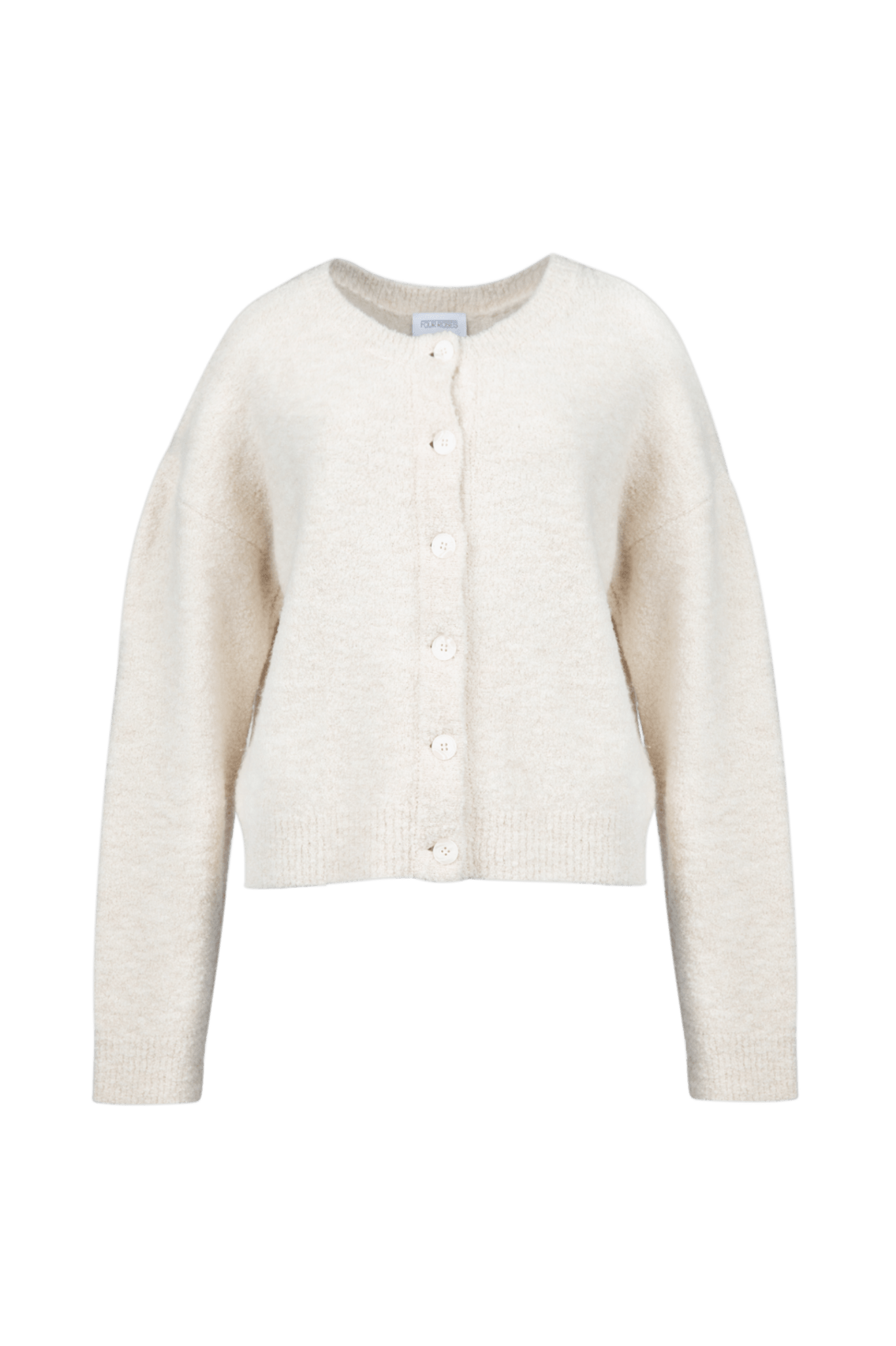 GEBREIDE CARDIGAN IN BOUCLE MET KNOPEN (9518) - Four Roses