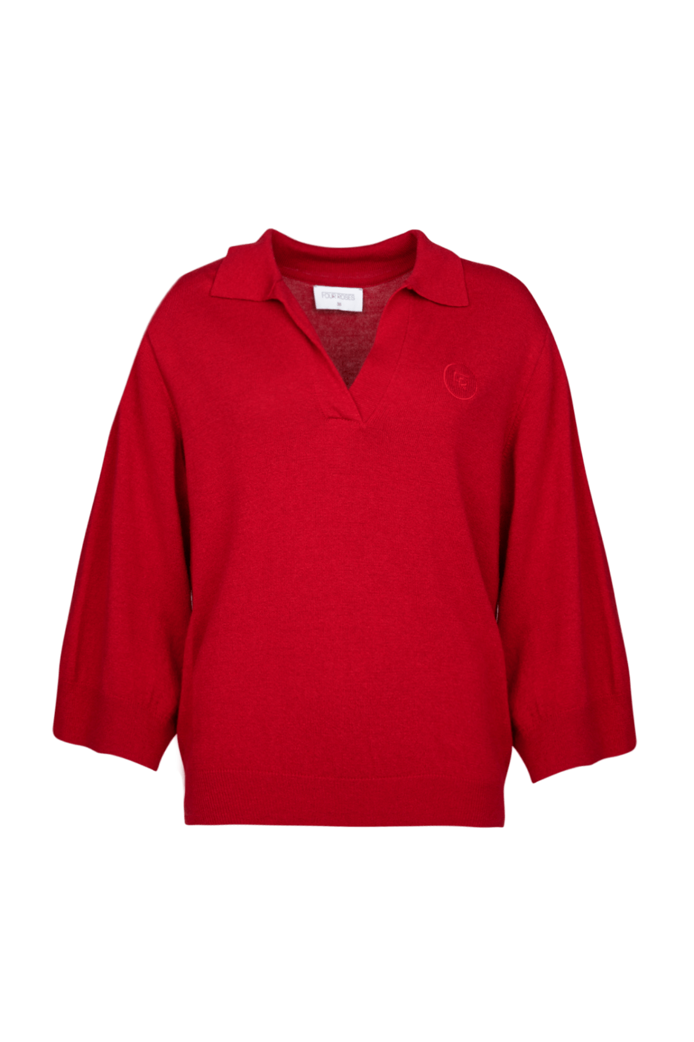 GEBREIDE POLO MET V-HALS (9530) - Four Roses