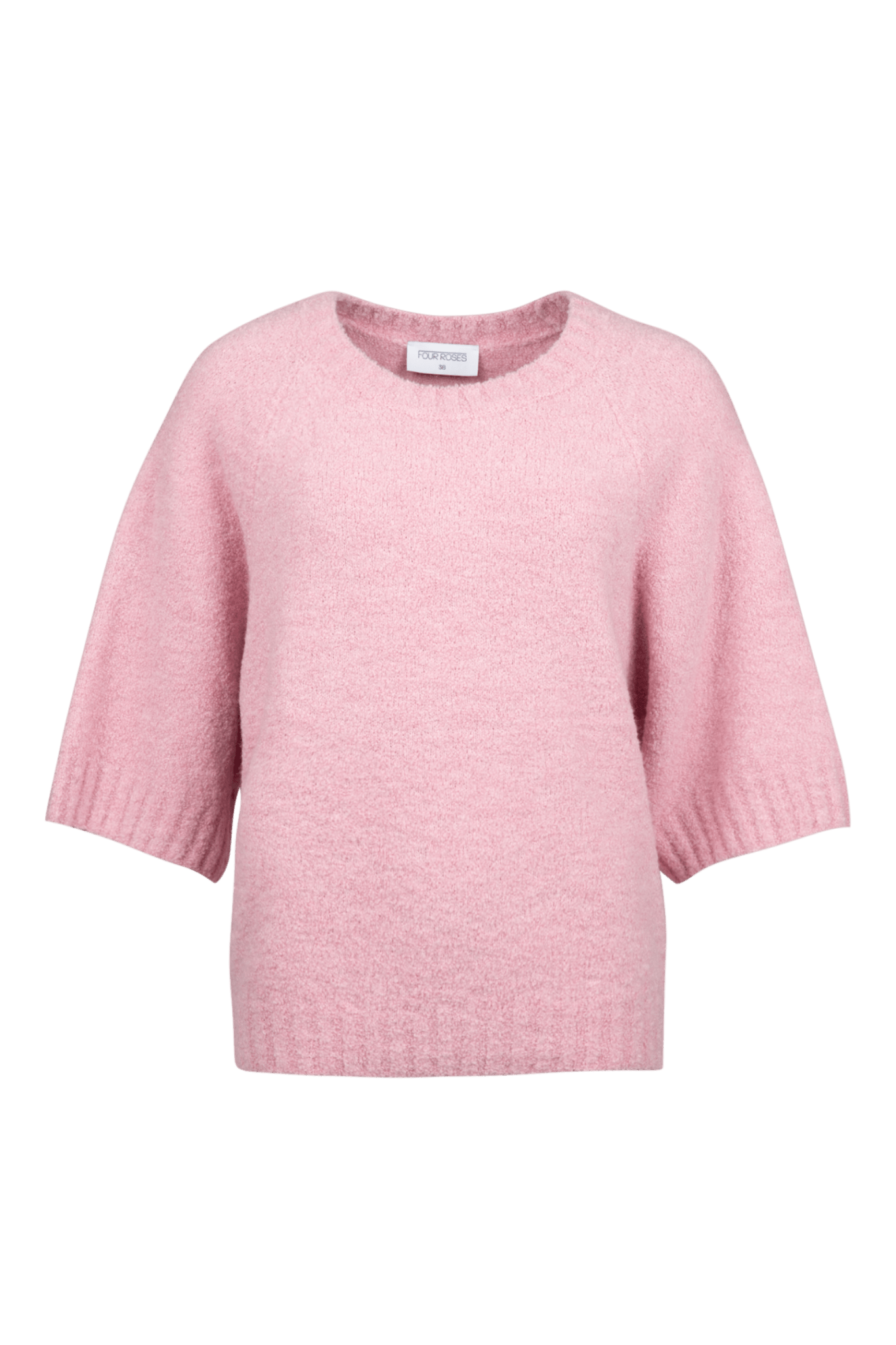GEBREIDE TRUI IN BOUCLE MET DRIEKWART MOUW (9517) - Four Roses