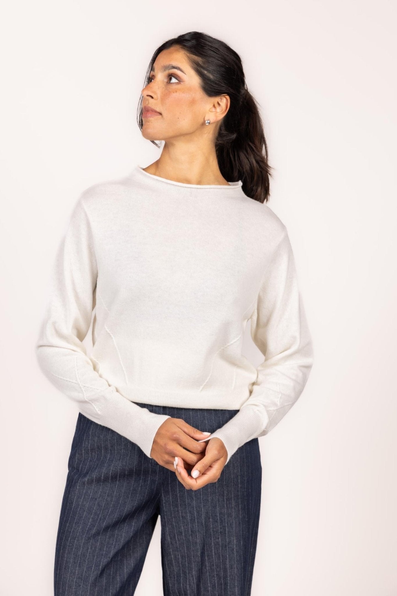 GEBREIDE TRUI IN MIX VAN CASHMERE EN VISCOSE (9529) - Four Roses