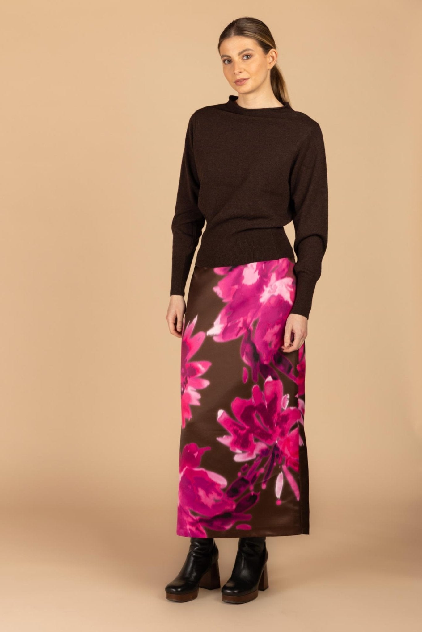 GEBREIDE TRUI IN MIX VAN CASHMERE EN VISCOSE (9529) - Four Roses