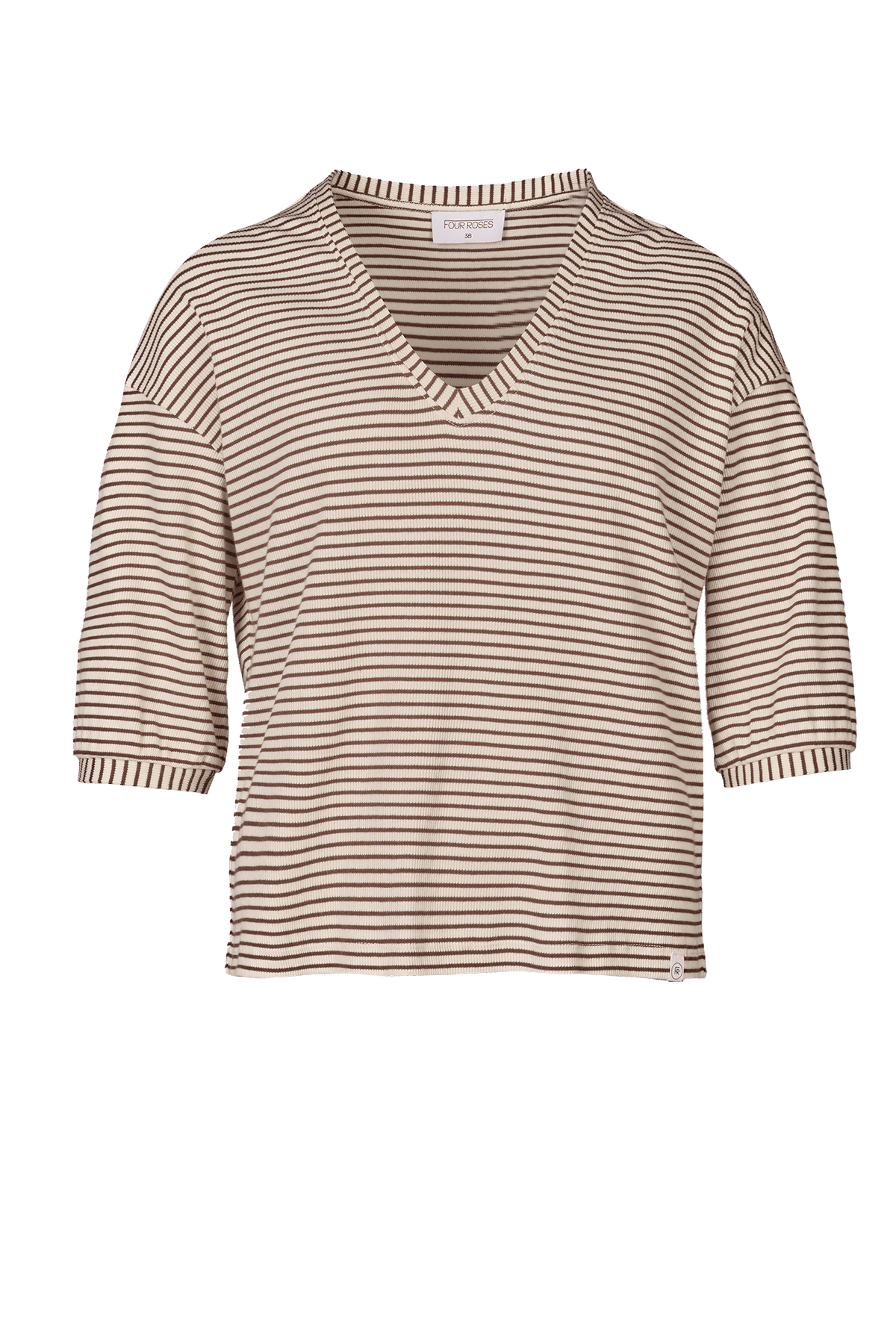 GESTREEPTE SHIRT MET V - HALS (8537) - Four Roses