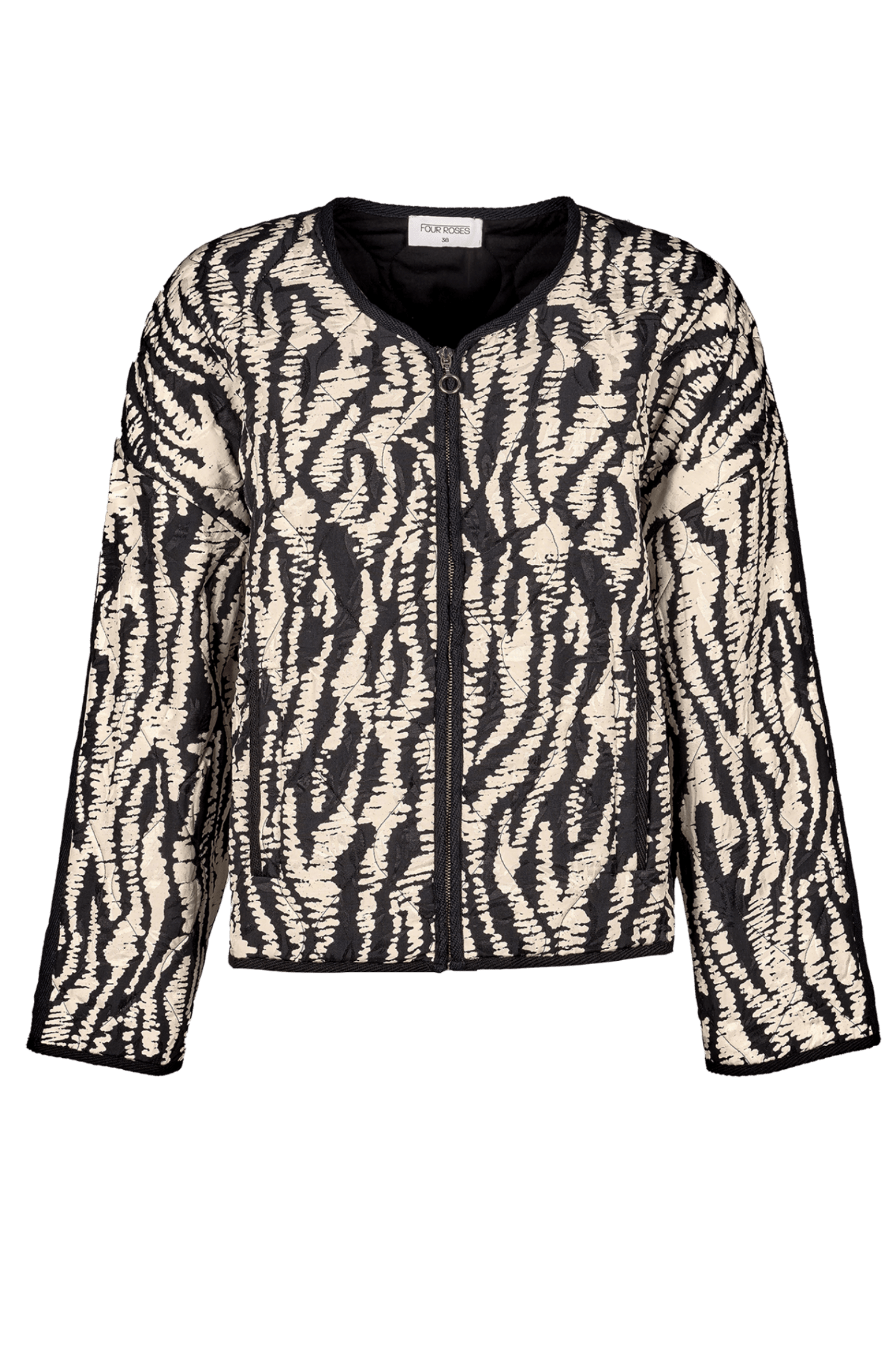 GEWATTEERDE JAS BICOLOR (8542) - Four Roses