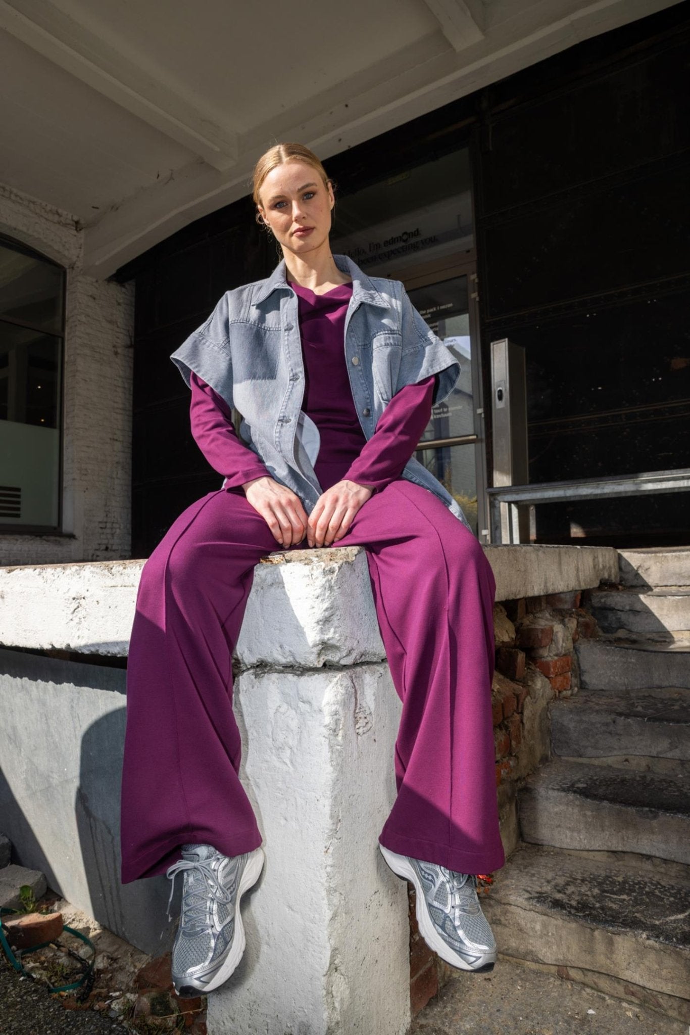 GRIJZE OVERSIZED JEANSVEST (9506) - Four Roses