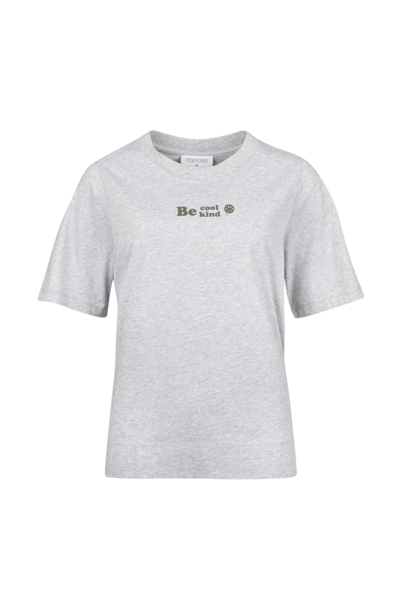 GRIJZE T-SHIRT BE COOL BE KIND (9572) - Four Roses