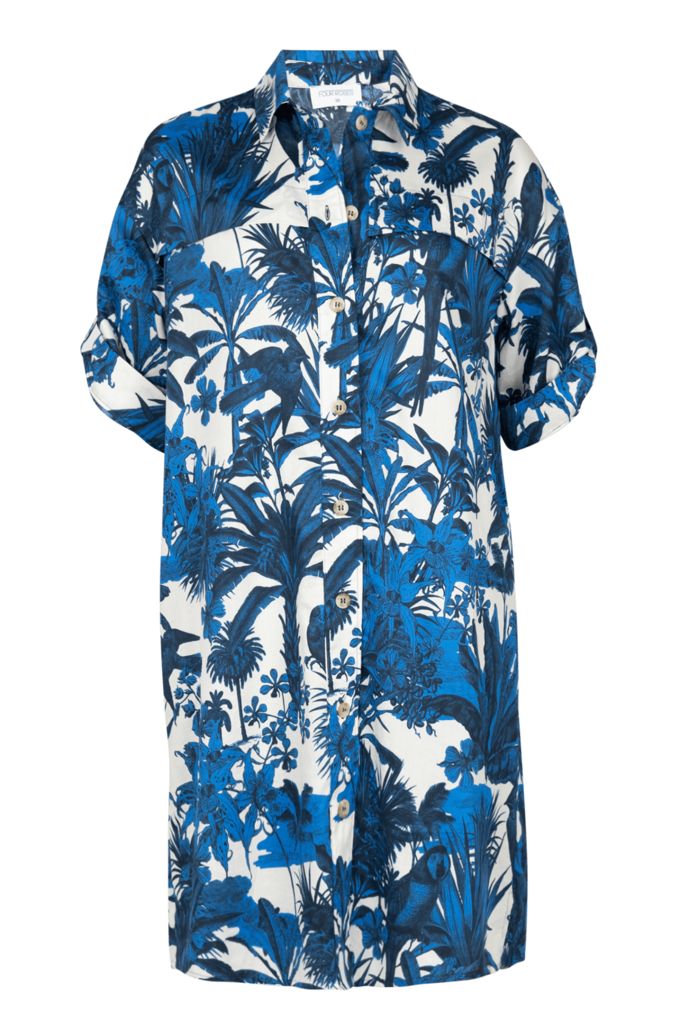 CHEMISE AVEC IMPRIMÉ BOTANIQUE (9109) - Four Roses