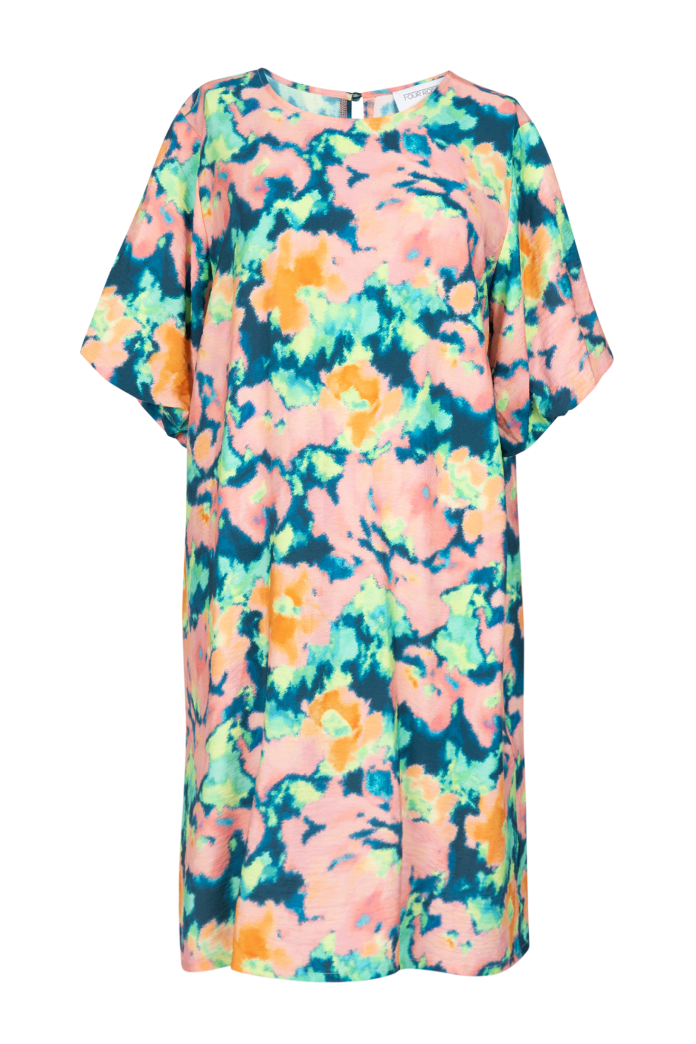 ROBE LONGUE JUSQU'AUX GENOUX AVEC MANCHES BOUFFANTES (9138) - Four Roses