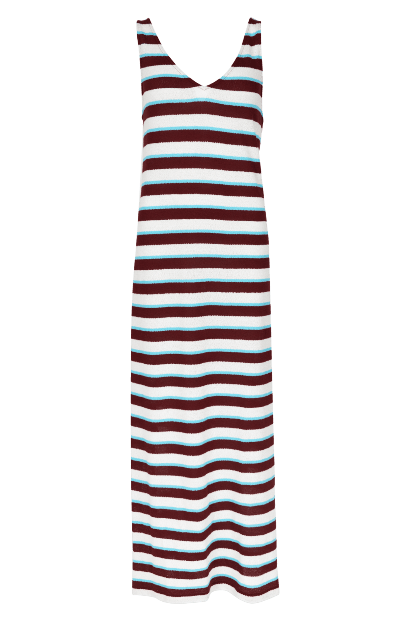 LANG KLEED MET STREEPDESSIN EN ZIJSPLIT (9058) - Four Roses