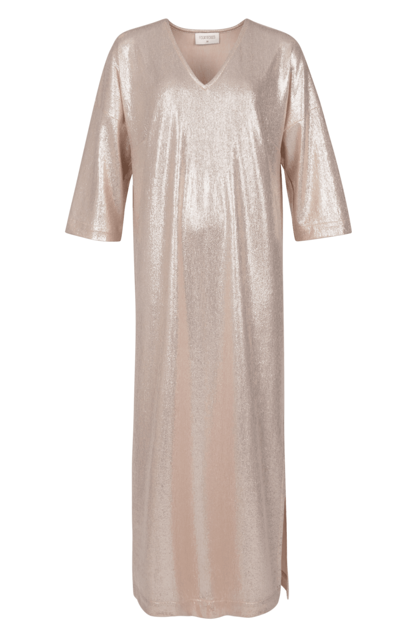 MIDI JURK IN ROSEGOLD MET SPLIT (9140) - Four Roses