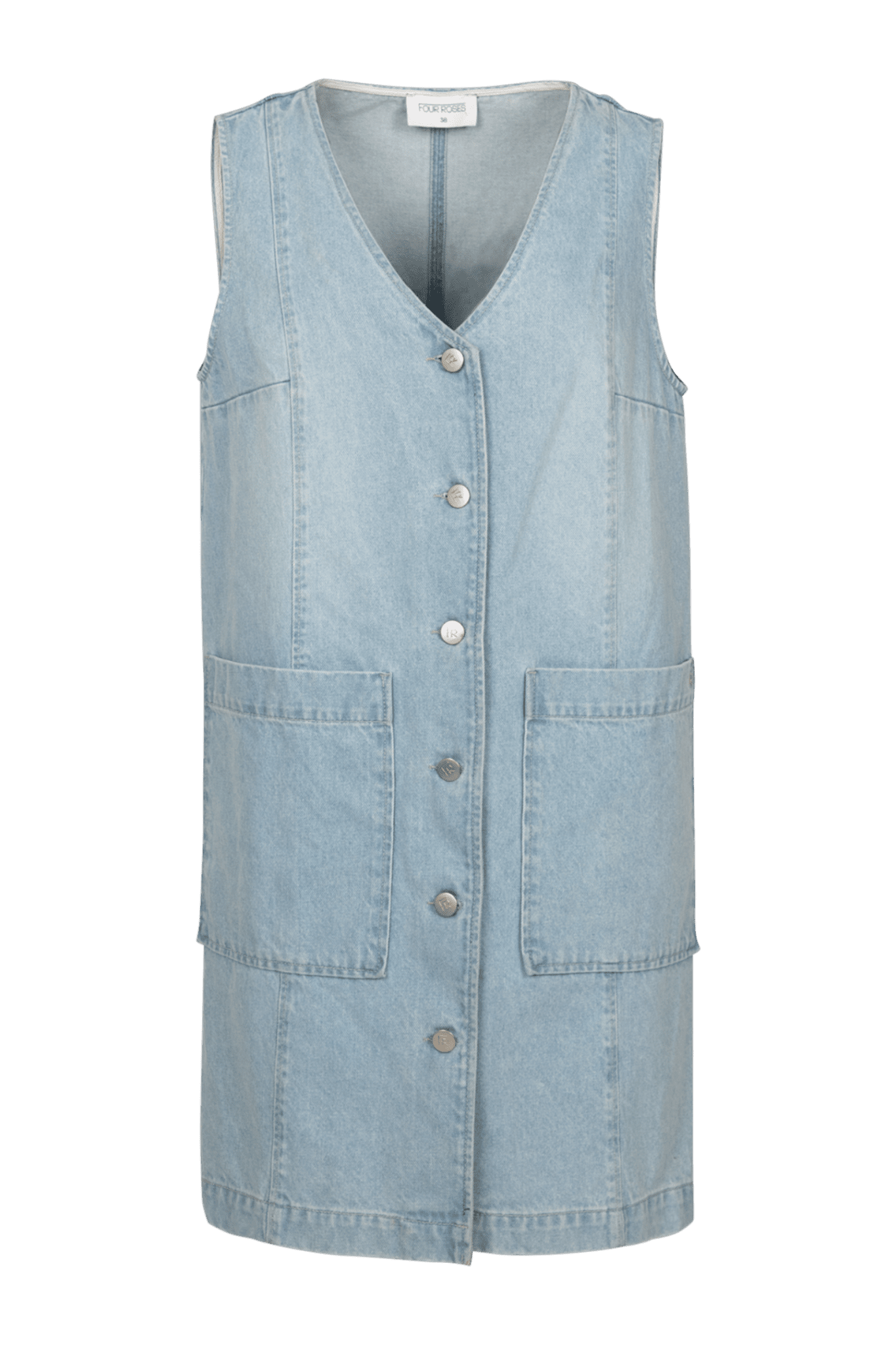 SLEEVELESS DENIM DRESS (9013) - Four Roses