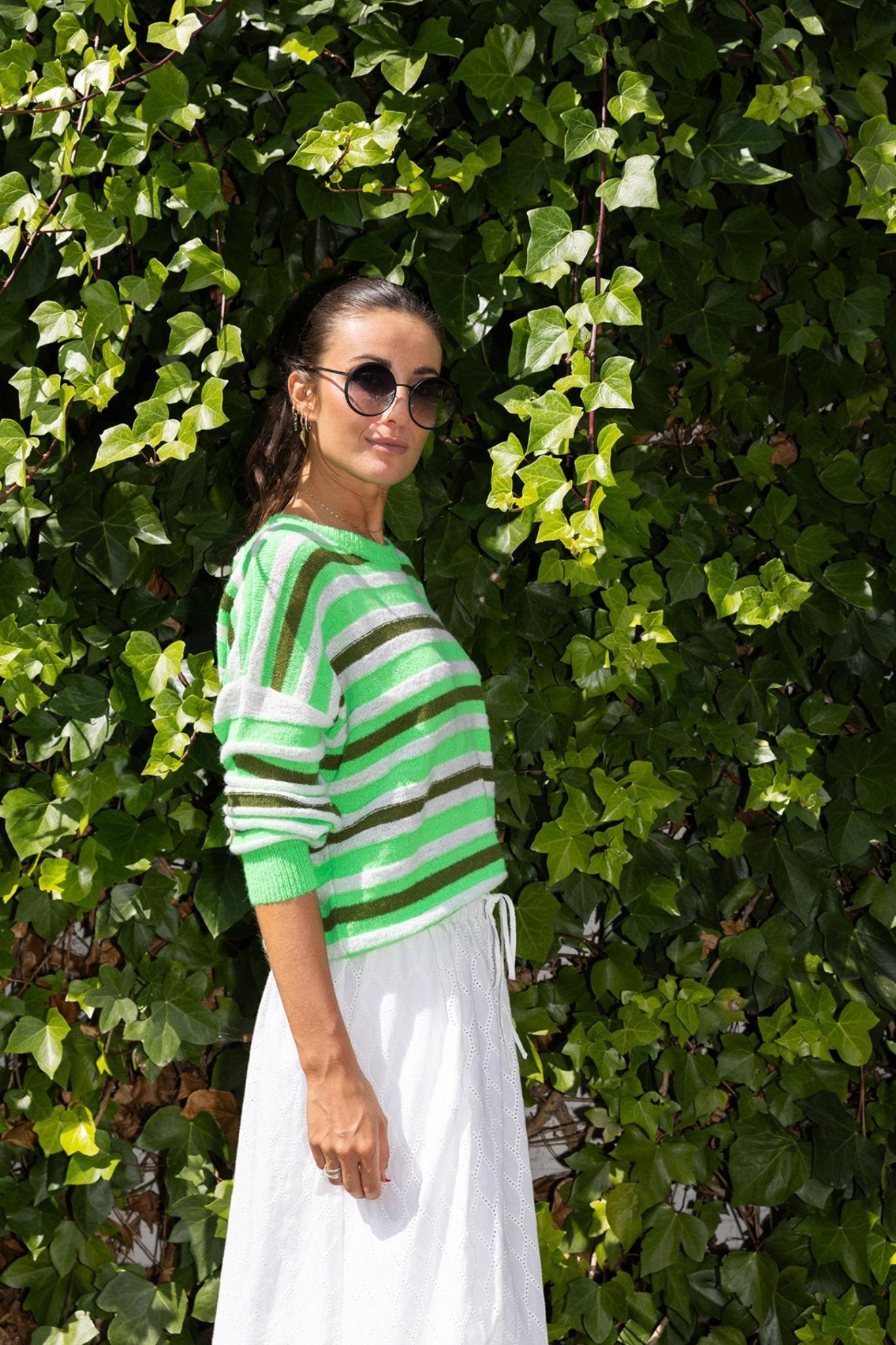 SWEATER MET FIJNE ACCENTSTREPEN (9027) - Four Roses