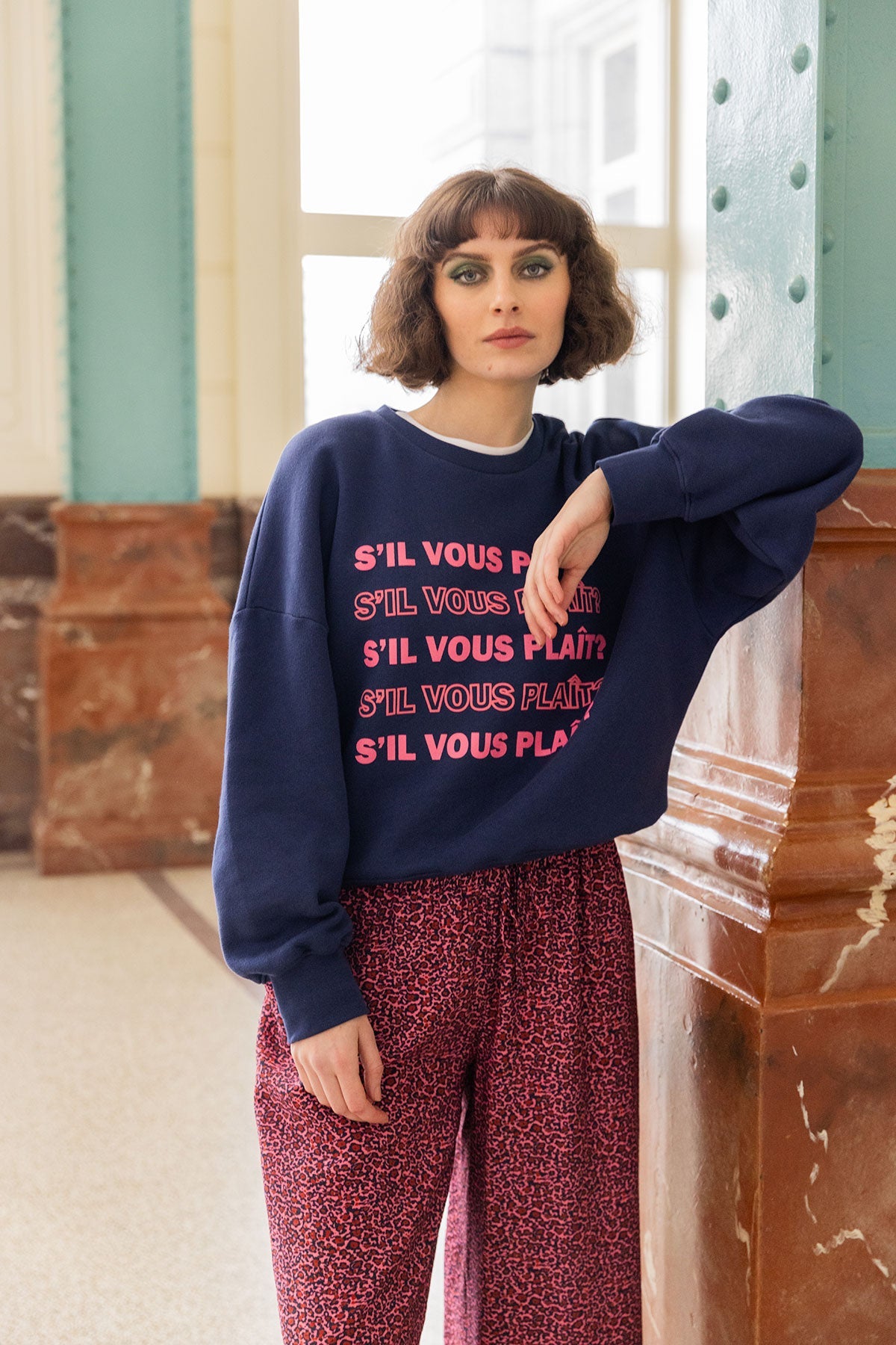 SWEATER "S'IL VOUS PLAIT" (8549) - Four Roses