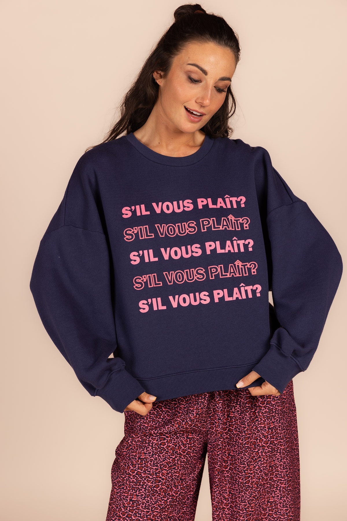 SWEATER "S'IL VOUS PLAIT" (8549) - Four Roses