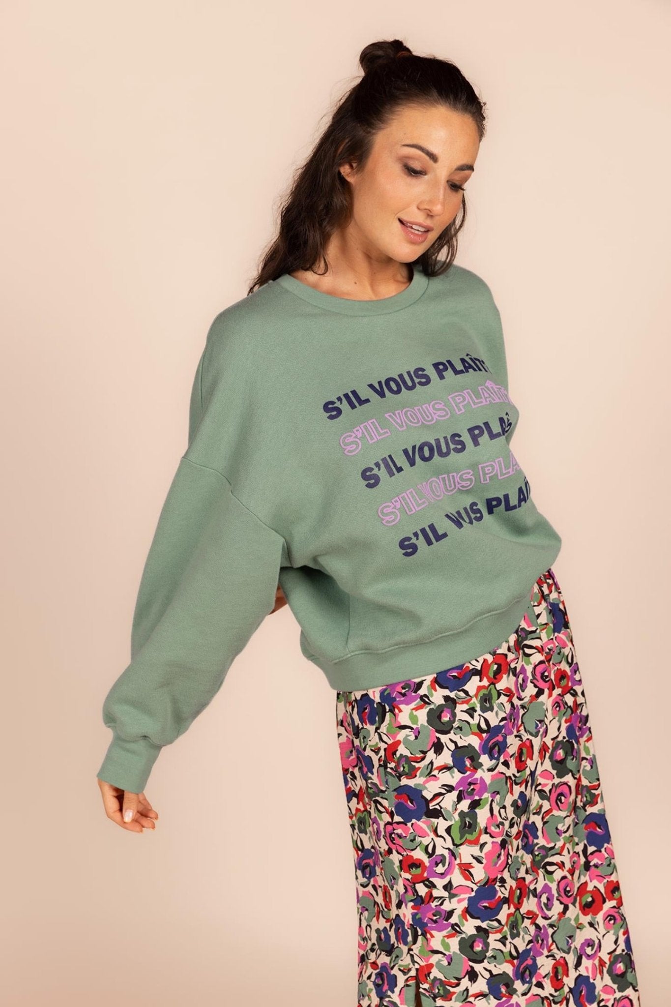 SWEATER "S'IL VOUS PLA?T" (8549) - Four Roses