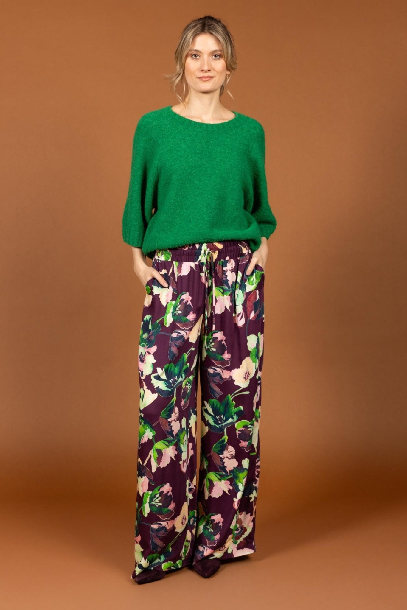 T-SHIRT MET DRIEKWARTMOUW (9537) - Four Roses
