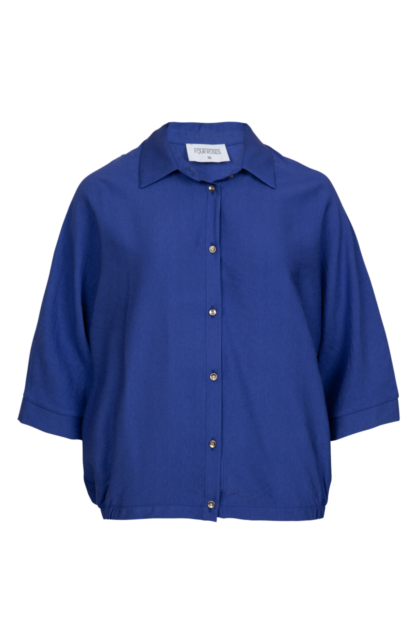 DOORKNOOP BLOUSE MET ELASTIEK IN TAILLE (8094)