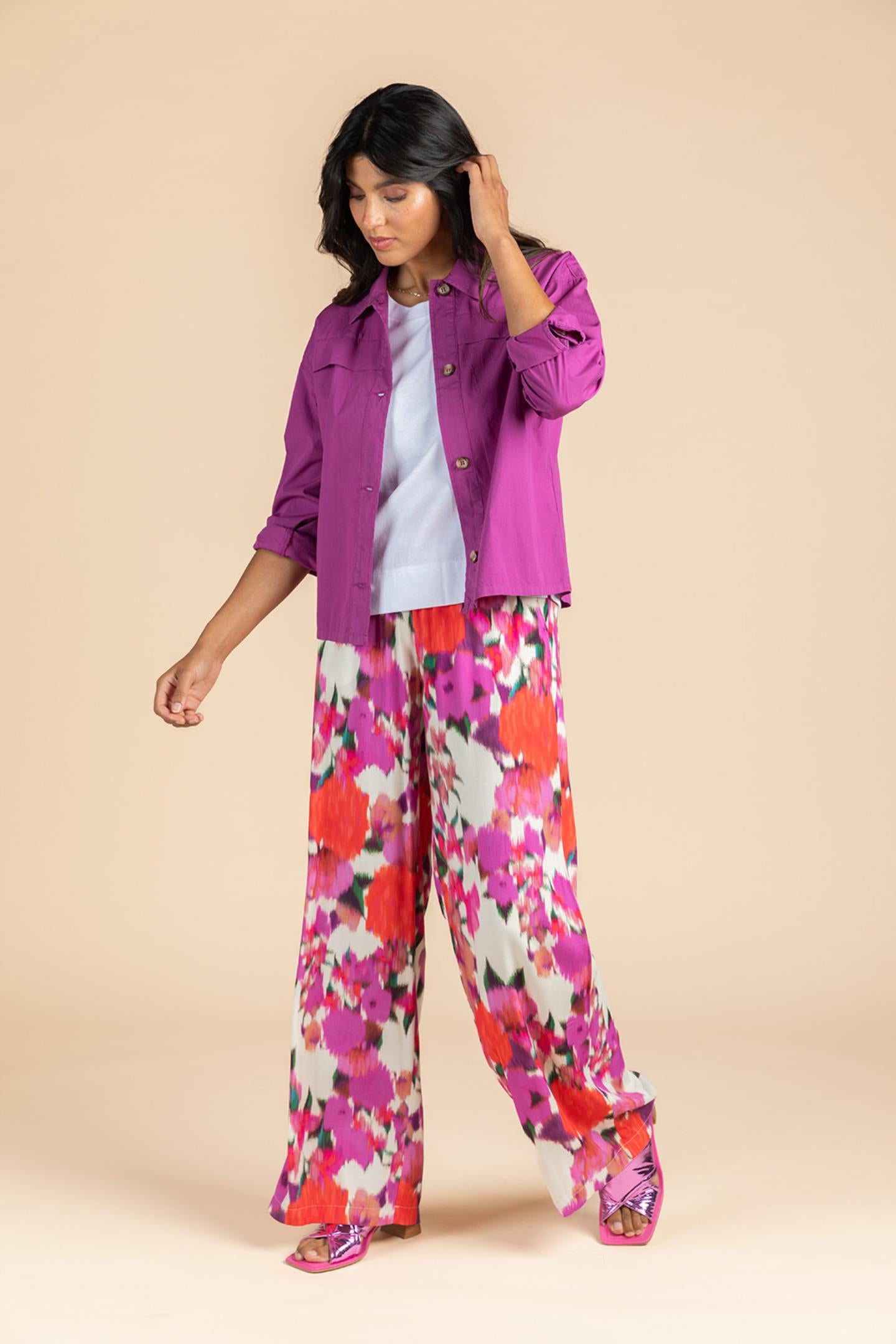 BROEK MET WARME BLOEMENPRINT (8126)