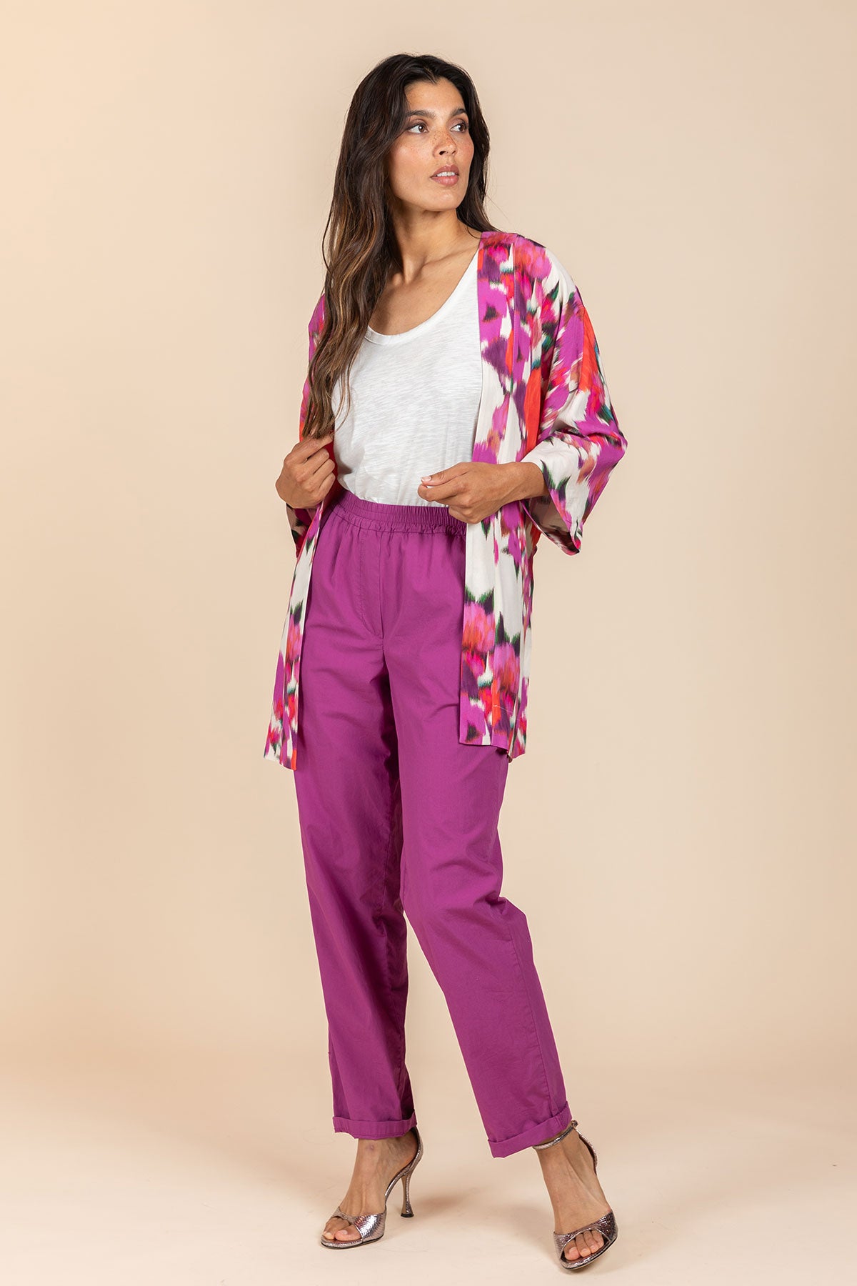 KIMONO MET WARME BLOEMENPRINT (8135)