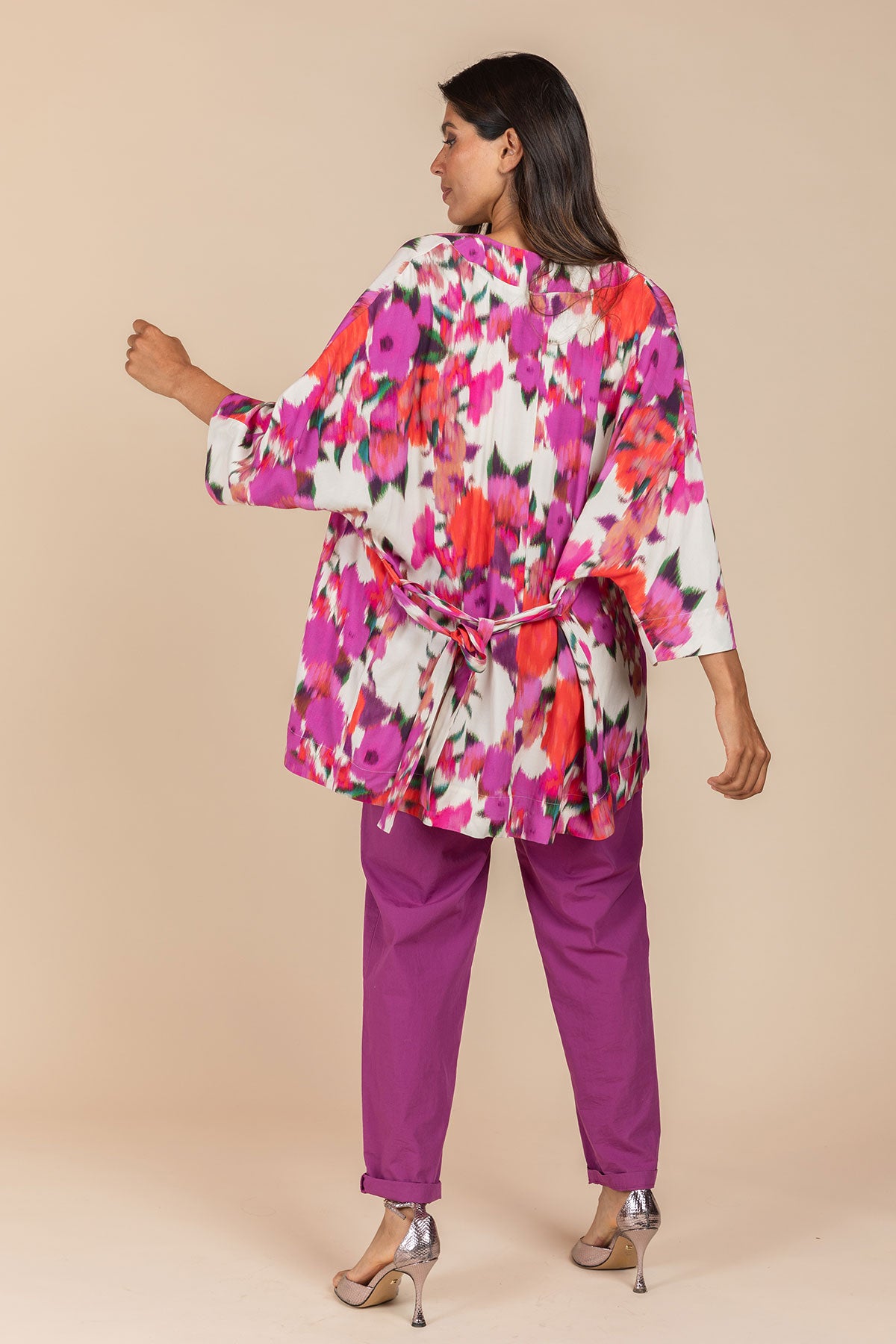 KIMONO MET WARME BLOEMENPRINT (8135)