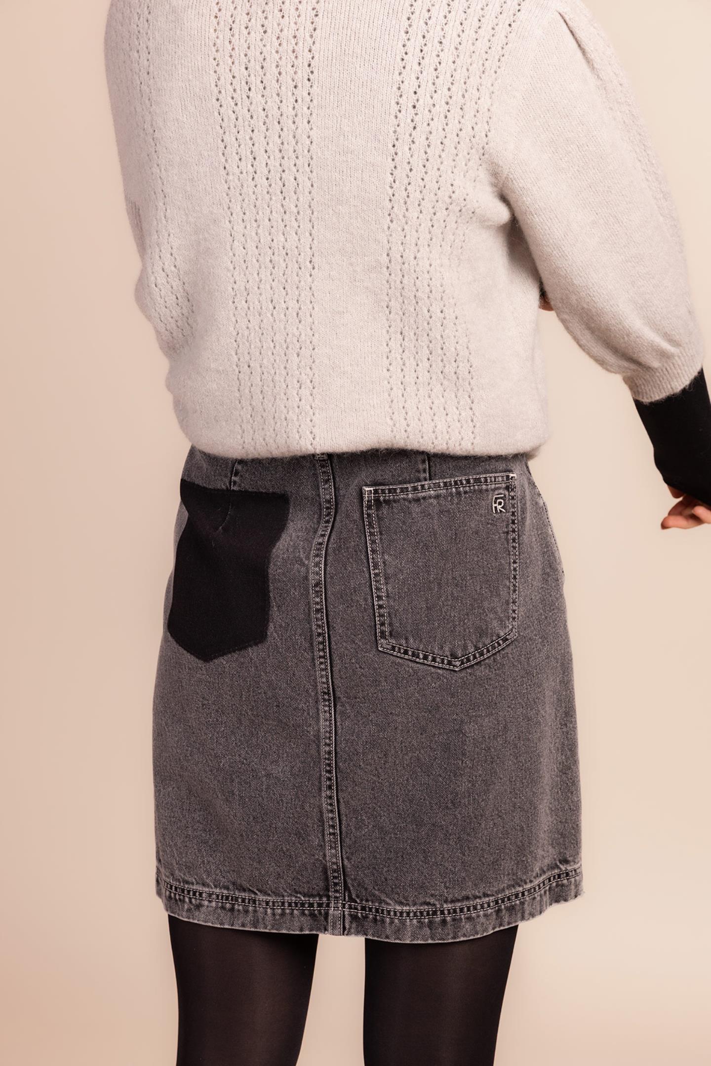 MINI JEANSROK MET MID GREY WASHING (8505)