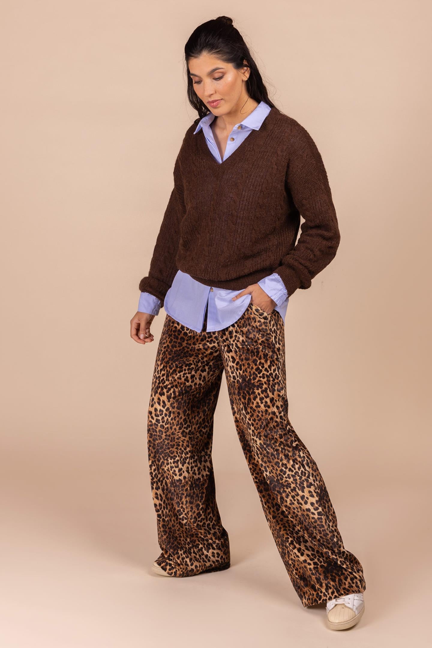 SWEATER MET KABELSTRUCTUUR (8525)
