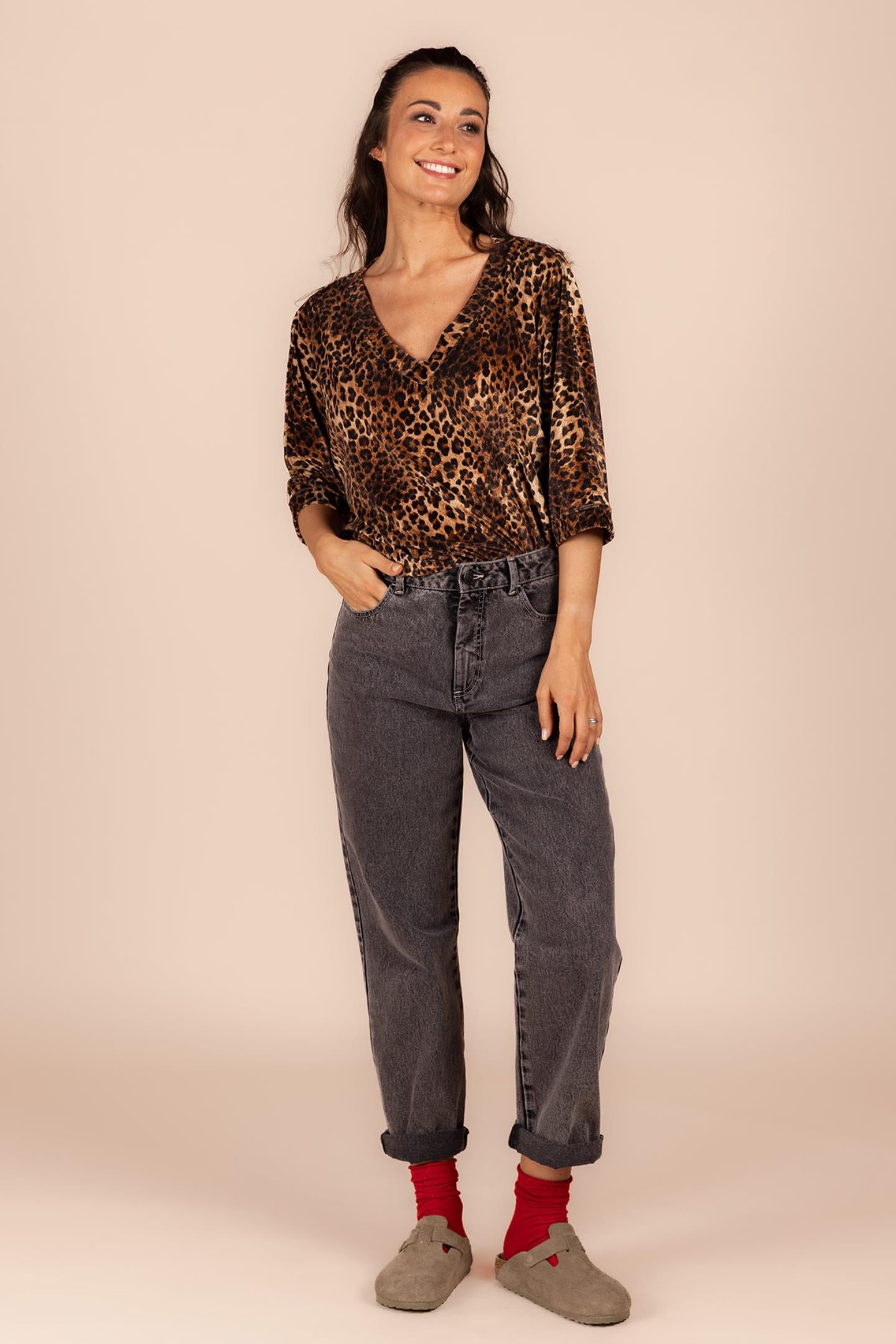 BLOUSE MET DIERENPRINT (8596)