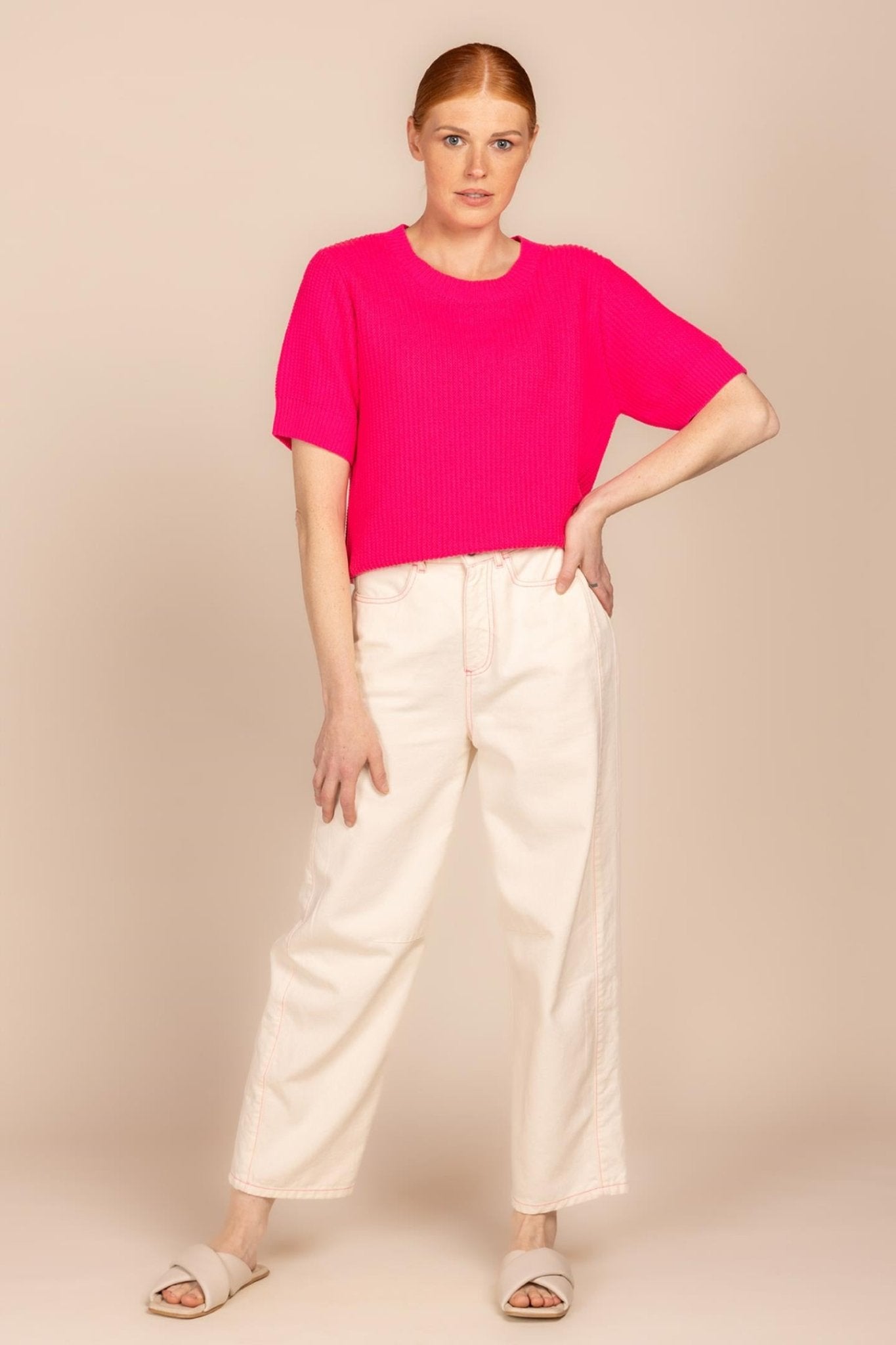 BALLOON JEANS ECRU (9007) - Four Roses