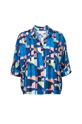 BLOUSE IN GEOMETRISCHE PRINT (9133) - Four Roses