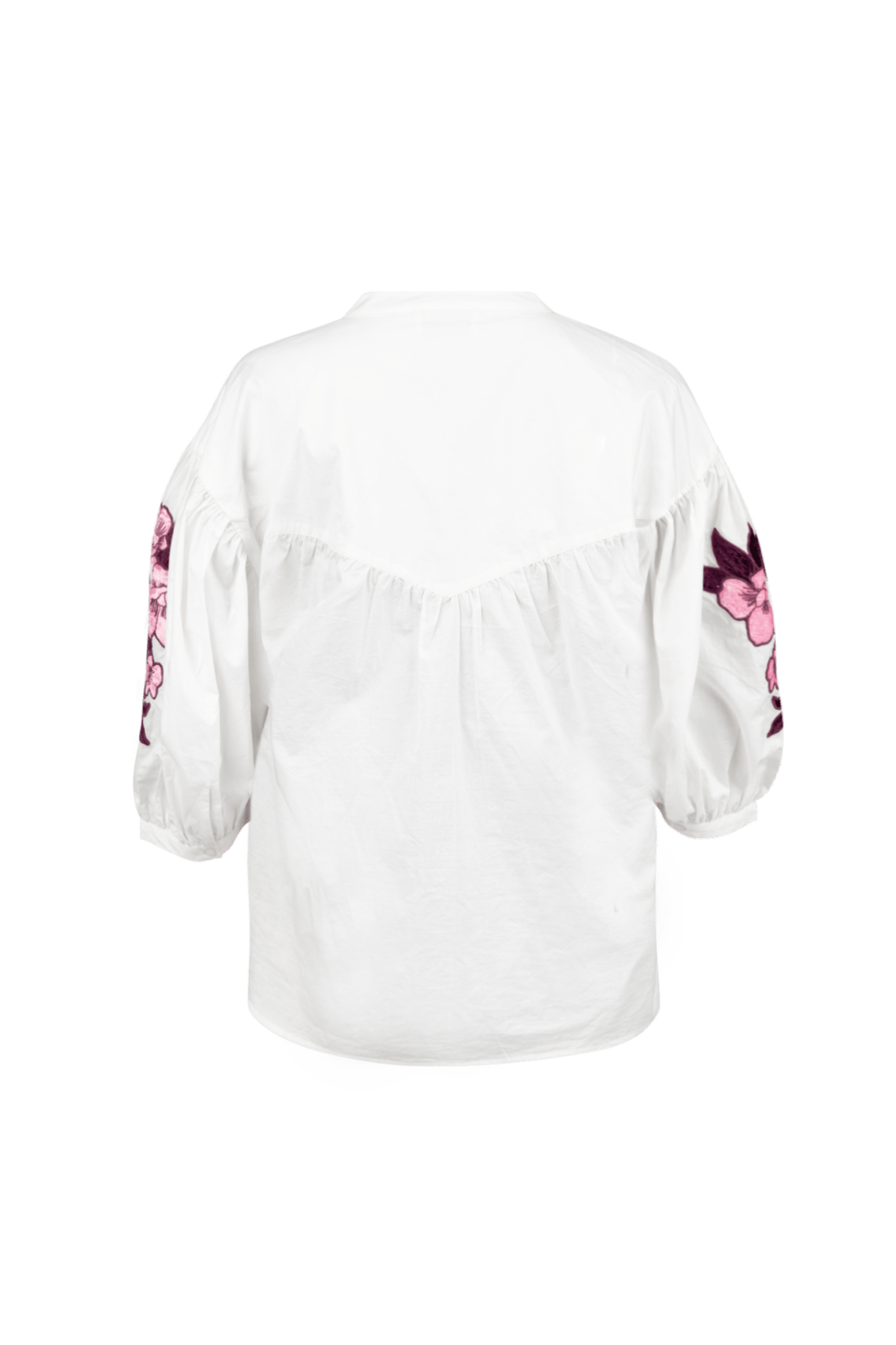 BLOUSE IN POPELINE MET BRODERIE (9567) - Four Roses