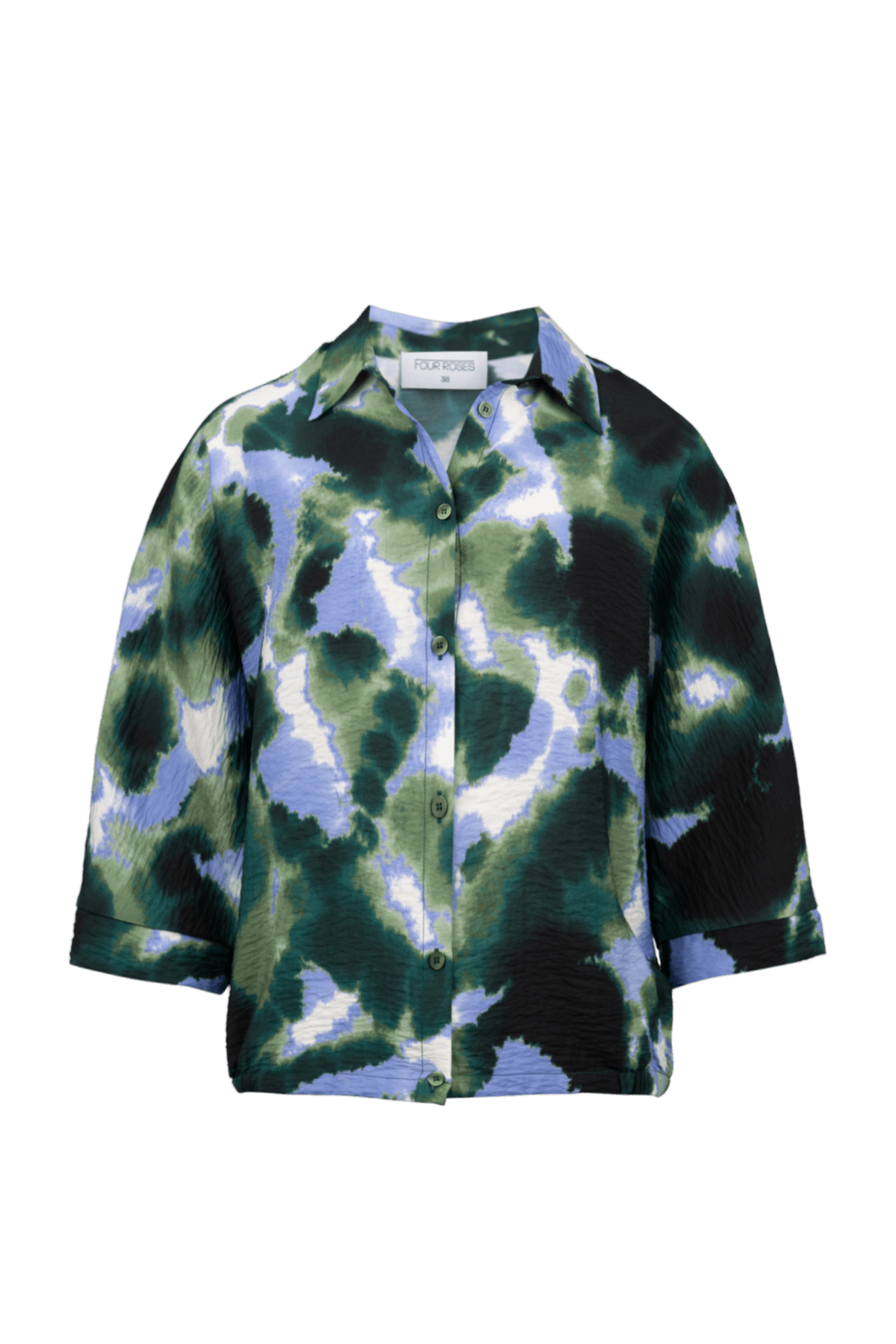 BLOUSE MET ABSTRACTE MULTICOLOR PRINT (9575) - Four Roses