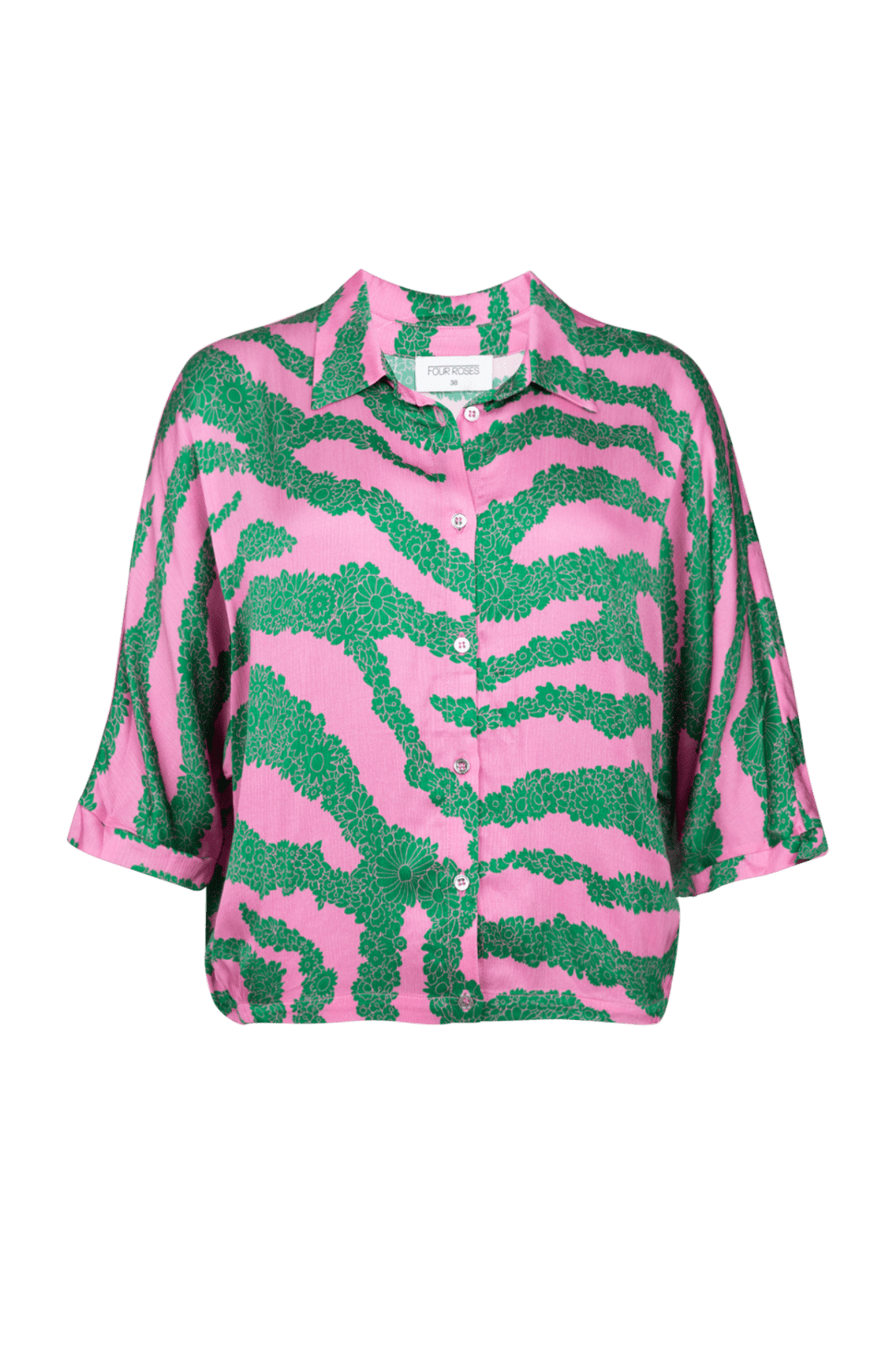 BLOUSE MET BICOLOR PRINT (9134) - Four Roses