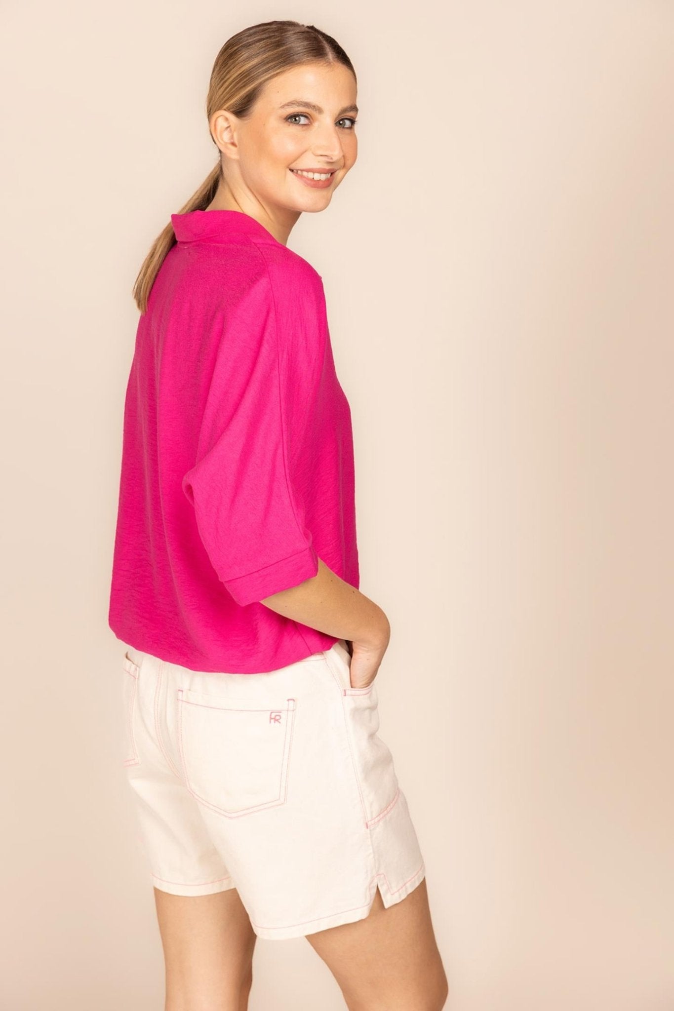 BLOUSE MET ELASTIEK IN DE TAILLE (9135) - Four Roses