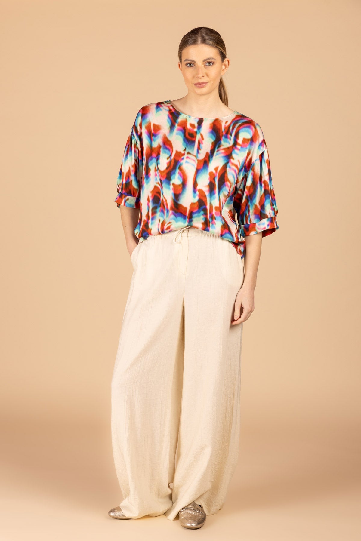 BLOUSE MET EXCLUSIEVE PRINT (9112) - Four Roses