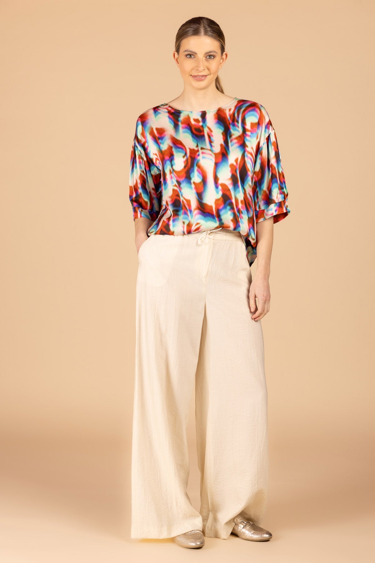 BLOUSE MET EXCLUSIEVE PRINT (9112) - Four Roses