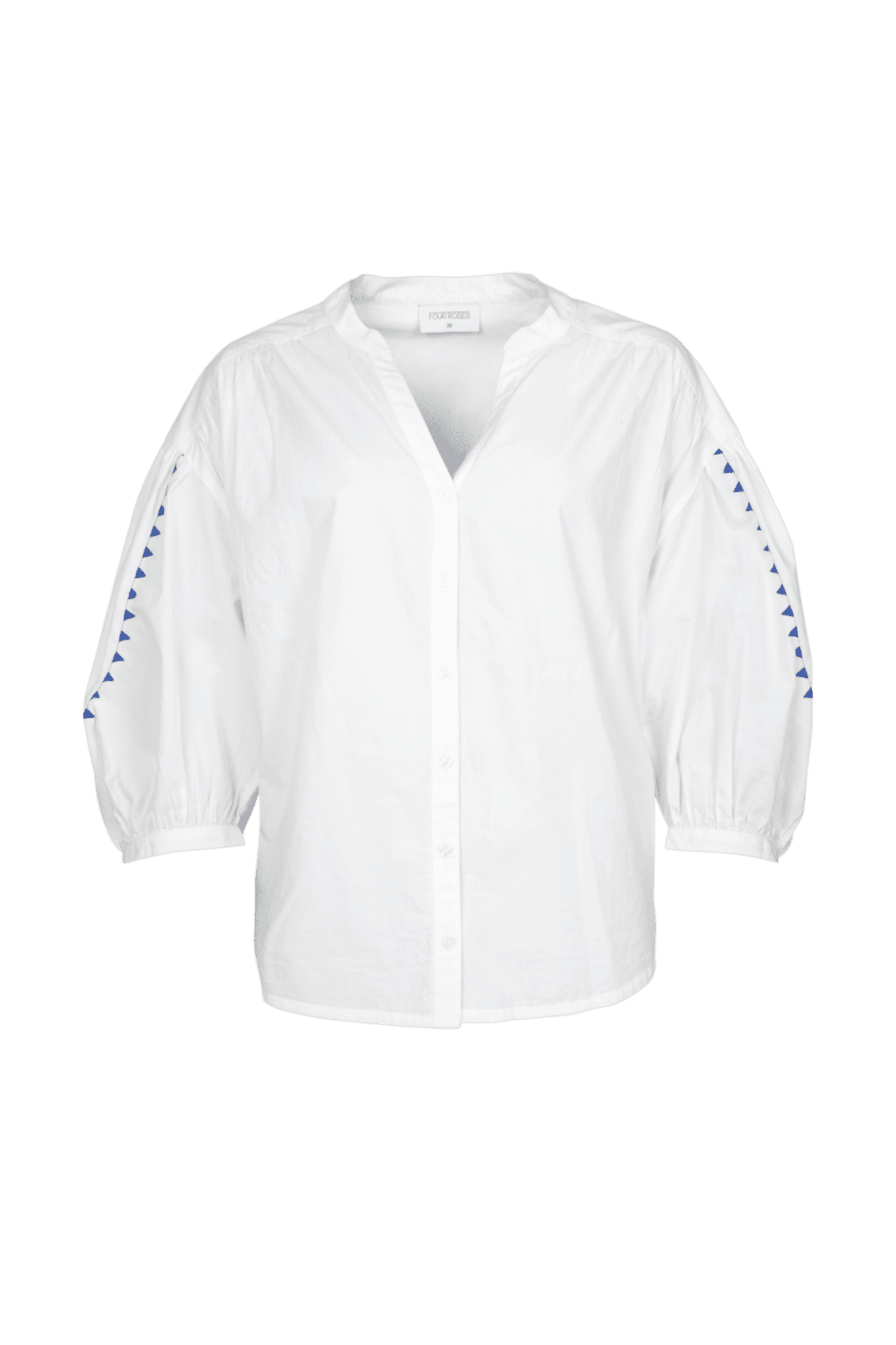 CHEMISIER AVEC BRODERIE FANTASIE SUR LA MANCHE (9042) - Four Roses