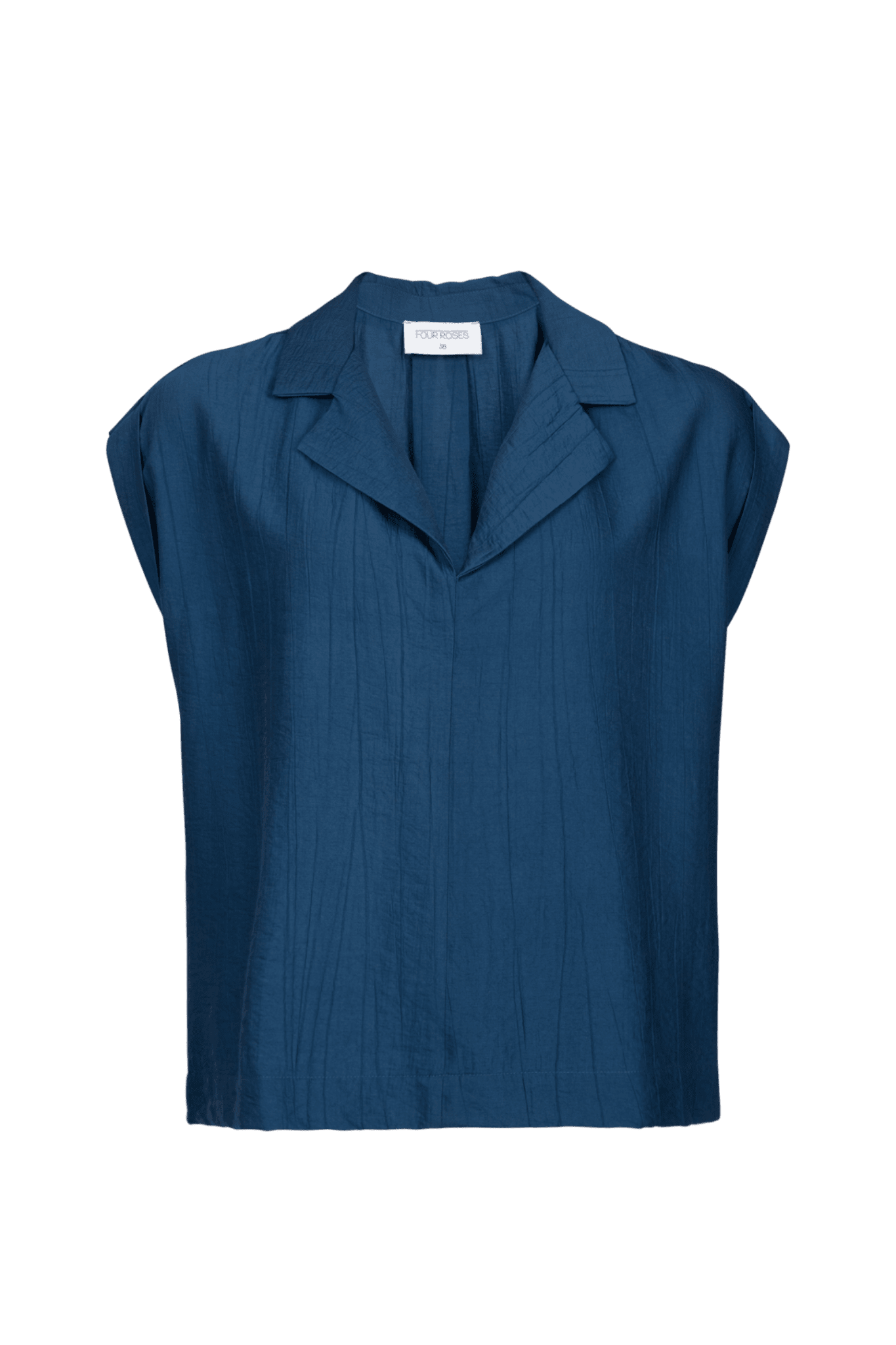 BLOUSE MET MINI KRAAG EN OPSLAG (9121) - Four Roses