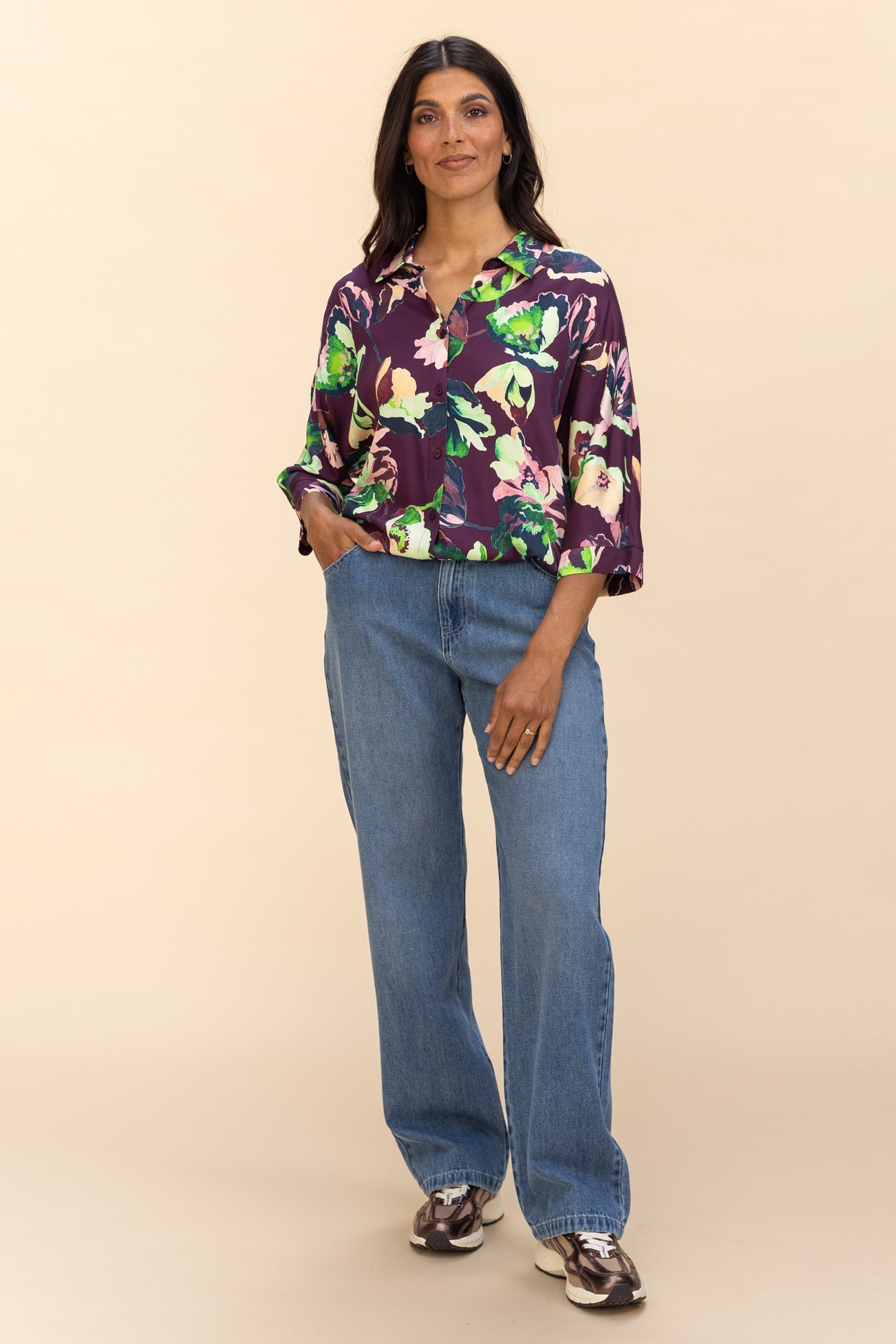 BLOUSE MET MULTICOLOR BLOEMENPRINT (9574) - Four Roses