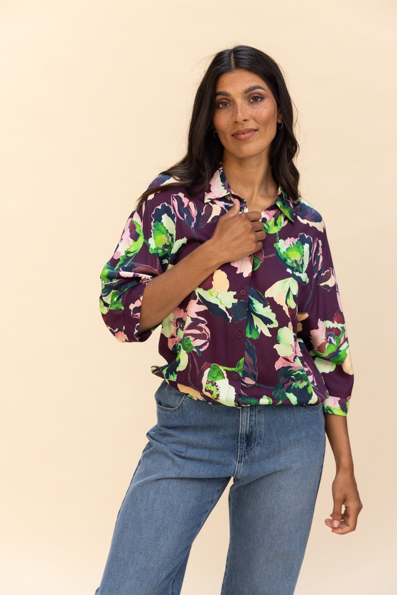 BLOUSE MET MULTICOLOR BLOEMENPRINT (9574) - Four Roses