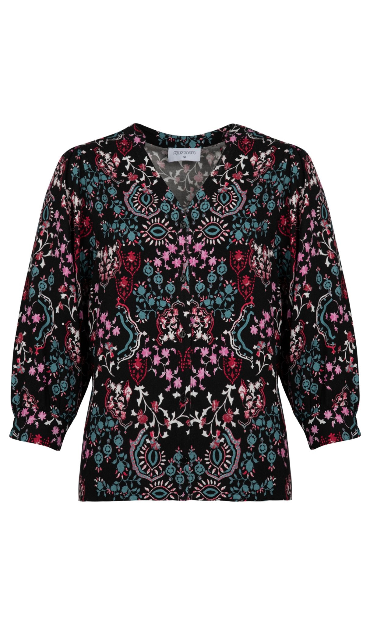 BLOUSE MET PAISLEYPRINT (7550) - Four Roses