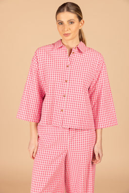 BLOUSE MET STRIKSLUITING (C9132) - Four Roses